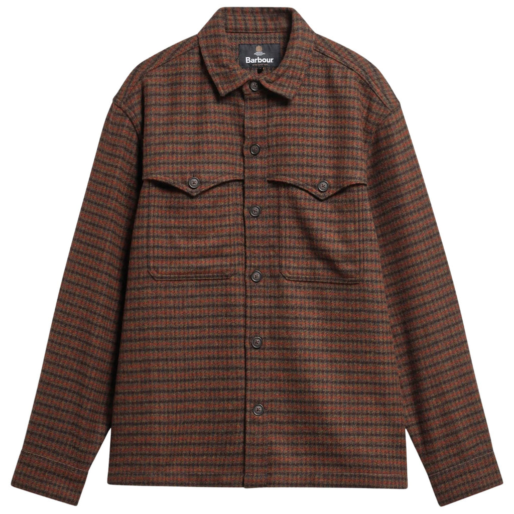 Barbour Hatfield Oversized Houndstooth Overshirt - Chesnut
