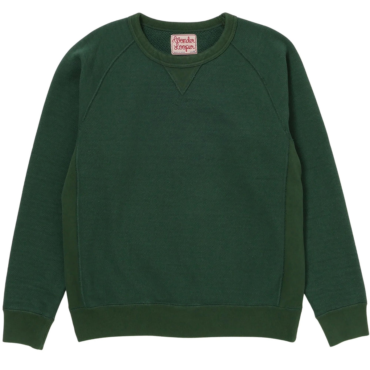 Wonder Looper Double Heavyweight French Terry Pullover Crewneck - Racing Green