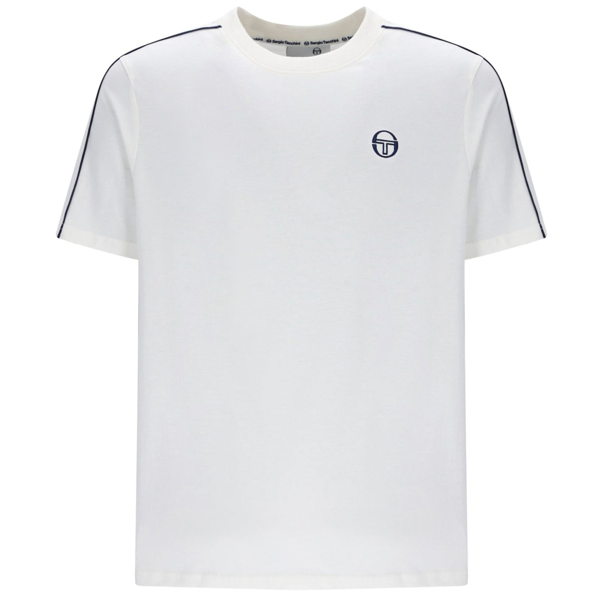 Sergio Tacchini Santis Raised Logo T-Shirt - Gardenia/Maritime Blue