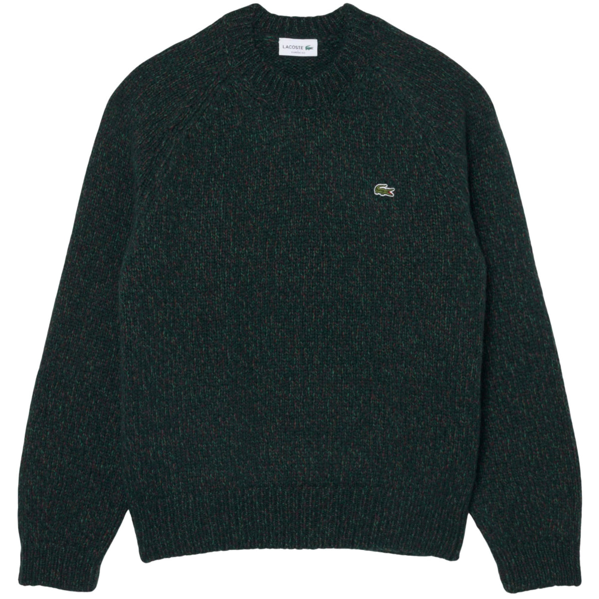 Lacoste Mercerized Knit Wool Cardigan - Green Mix
