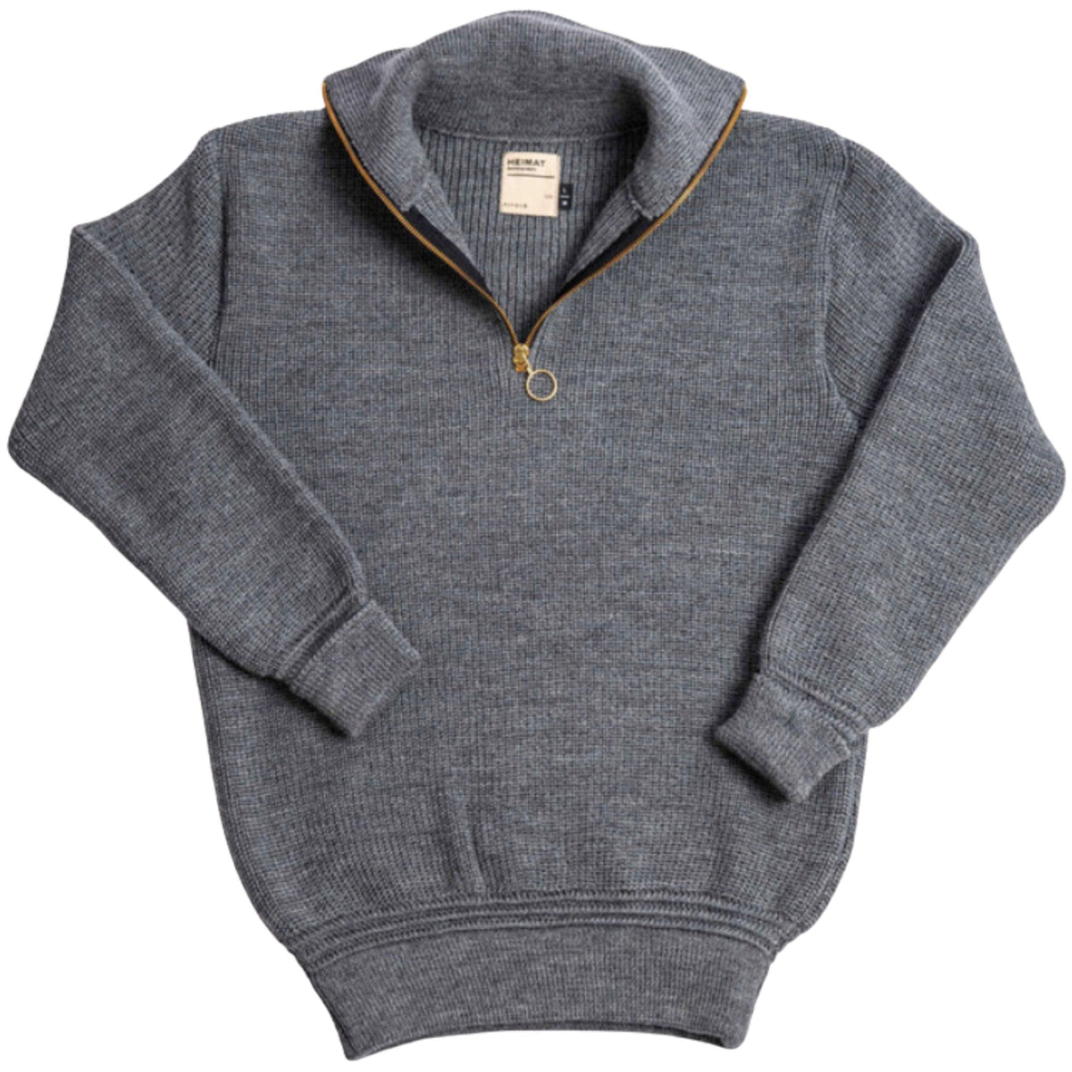 Heimat Virgin Wool Skipper Sweater - Battleship Grey