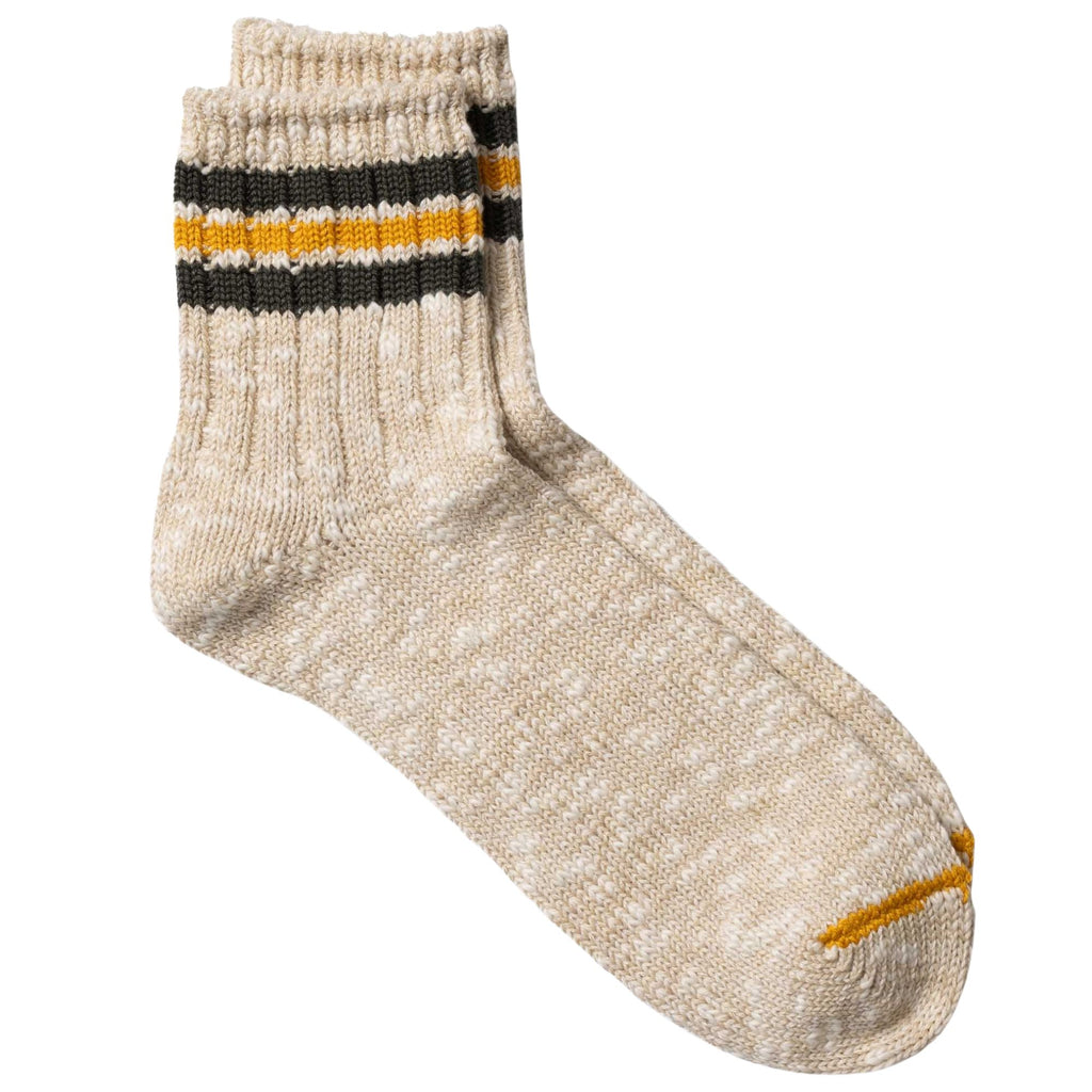 Stripes Short Slub Socks - Beige