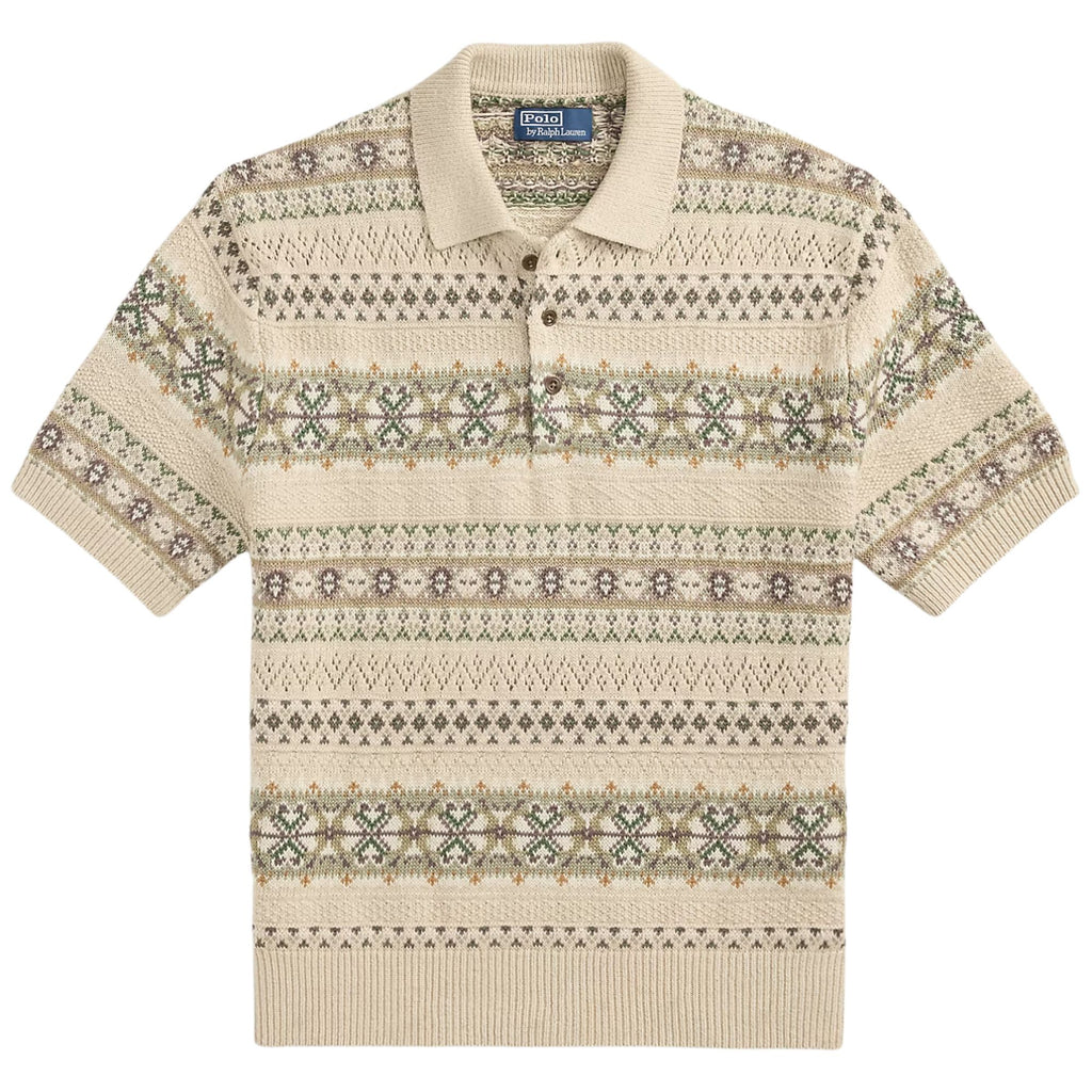 Polo Ralph Lauren Fair Isle Polo-Collar Jumper - Tan Combo
