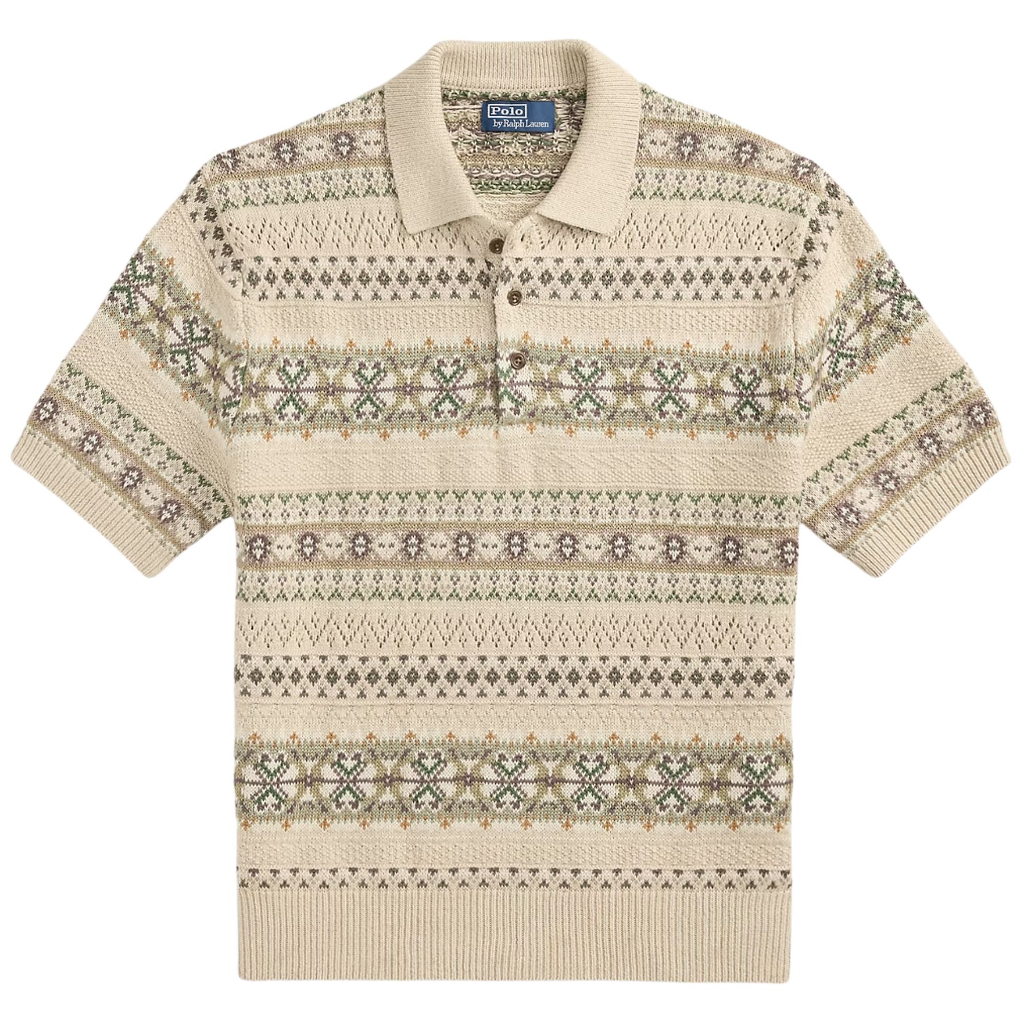 Polo Ralph Lauren Fair Isle Polo-Collar Jumper - Tan Combo
