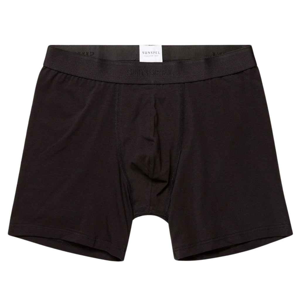 Sunspel Stretch Cotton Boxer Briefs - Black