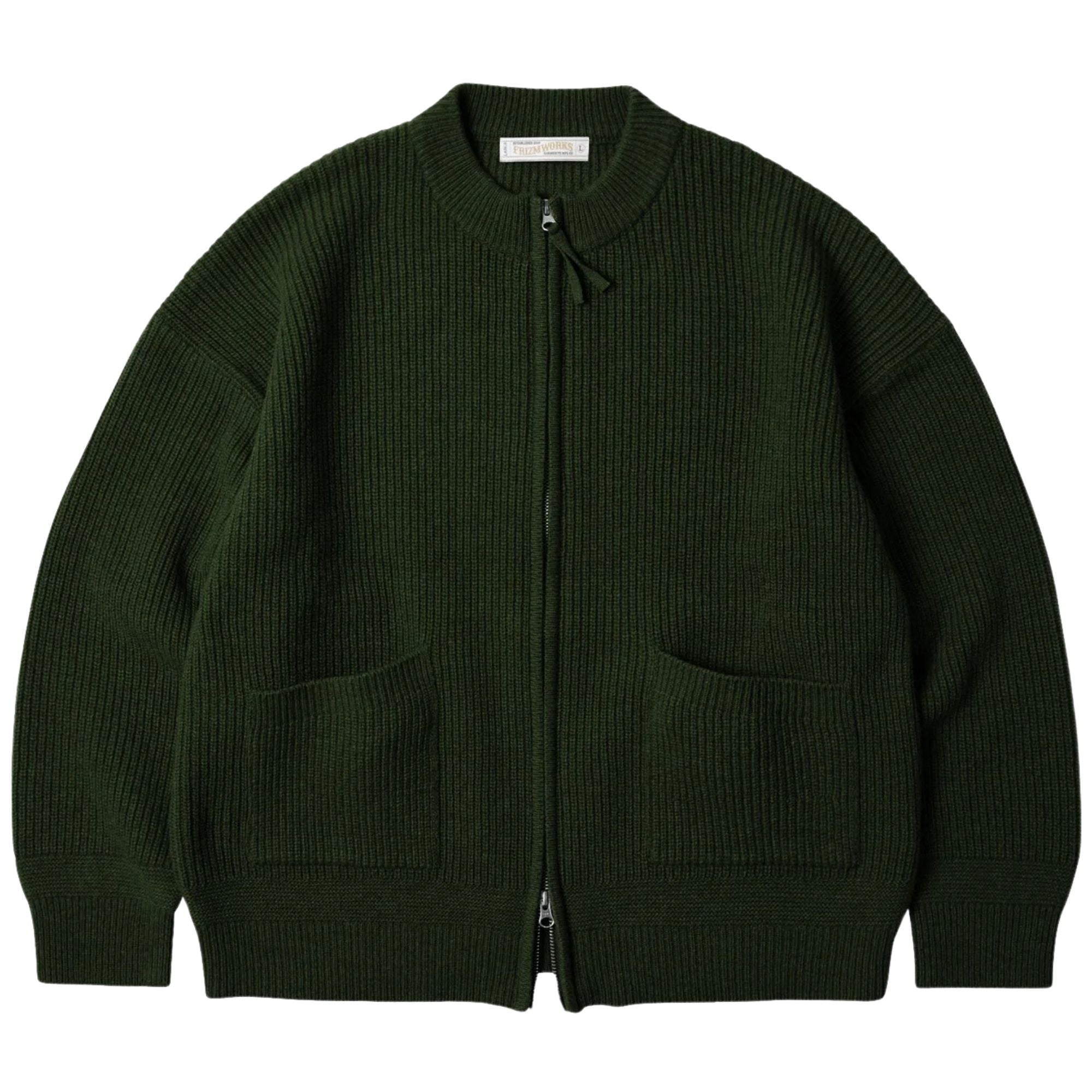 FrizmWORKS Wool Deck Zip Up Cardigan - Forest Green