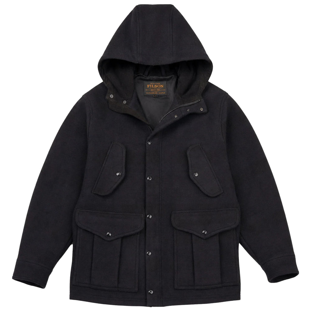 Filson Cascade Wool Mountain Parka - Navy/Black Plaid