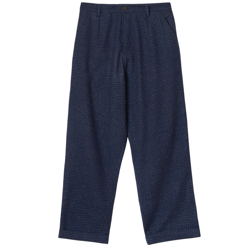 Universal Works Bobby Wool Mix Super Chino - Navy Check