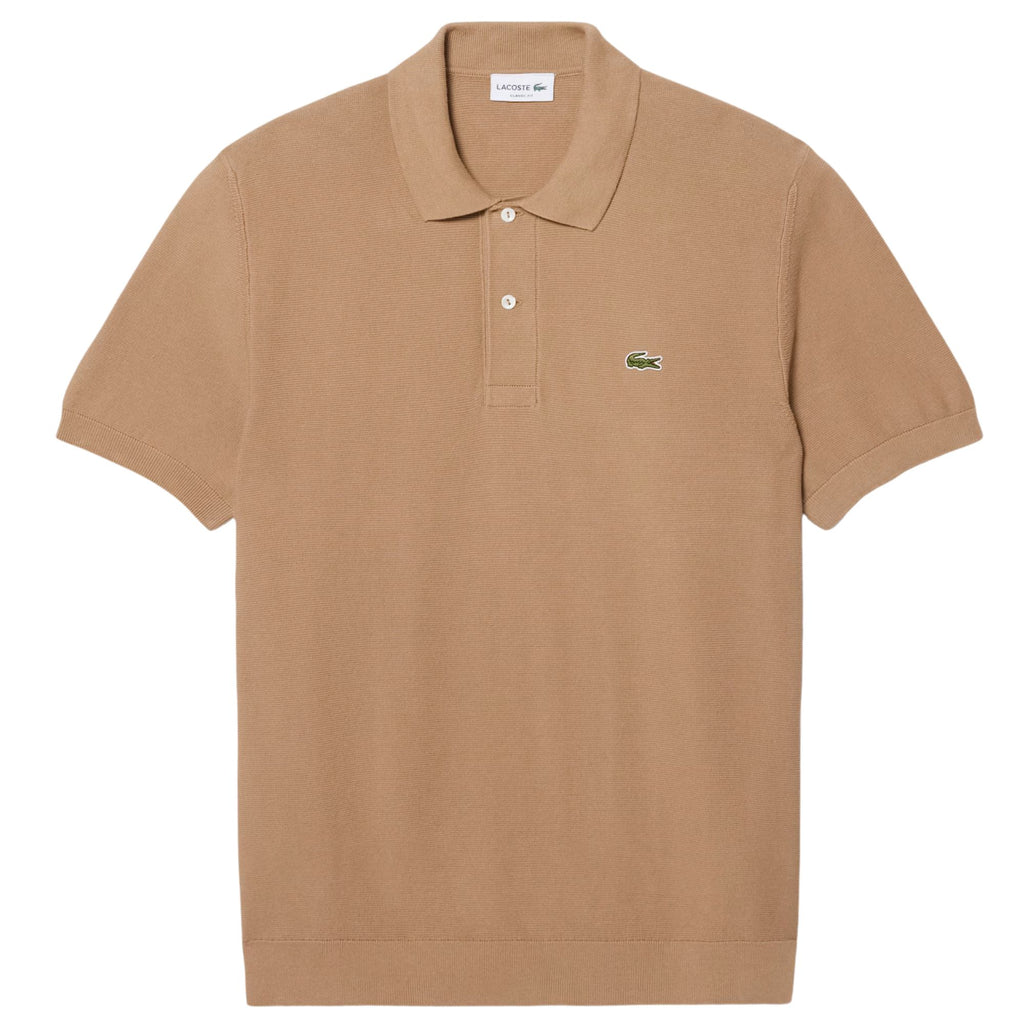 Lacoste Classic Fit Knitted Polo Shirt - Brown