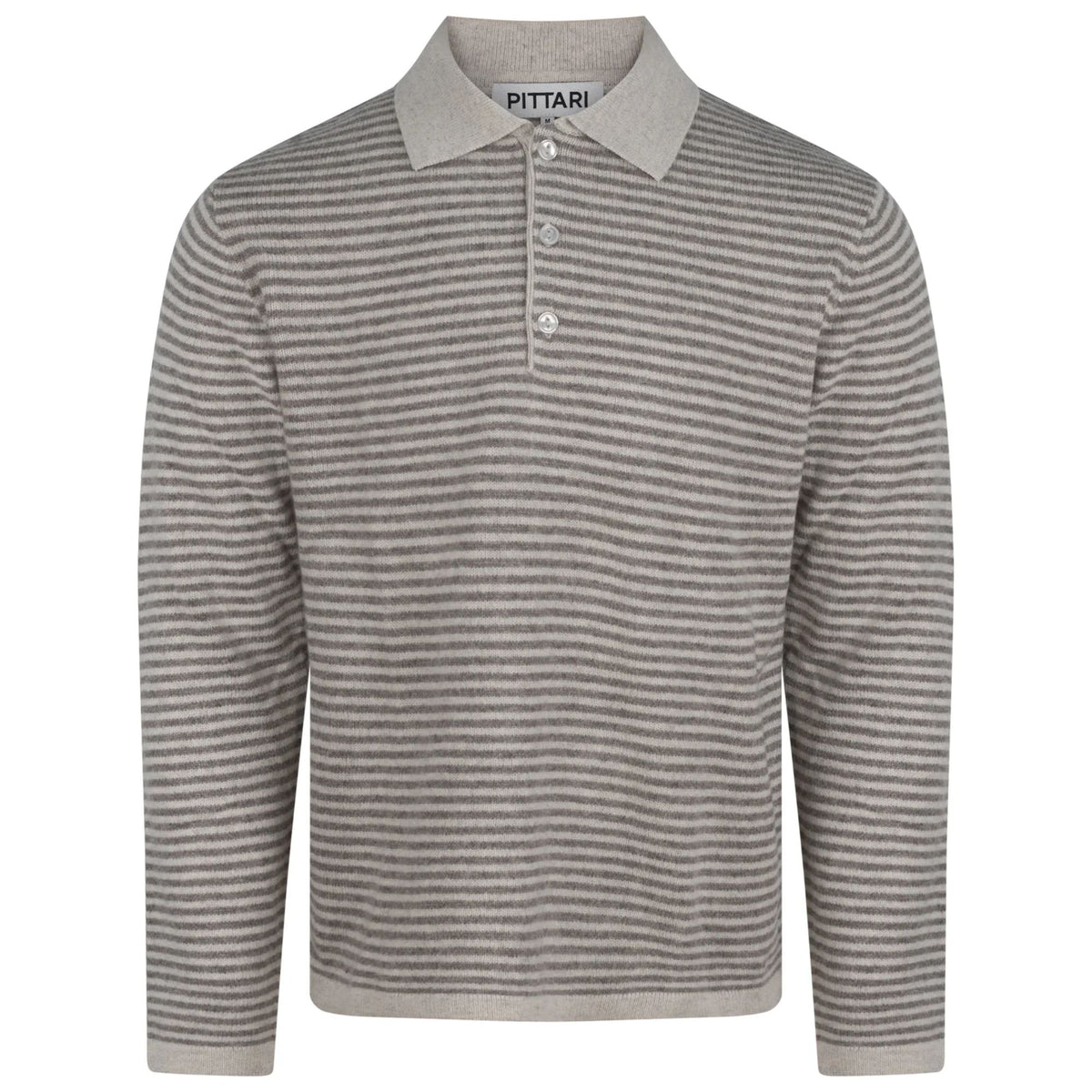 Pittari Trent Long Sleeved Lambswool Polo - Clay/Vole