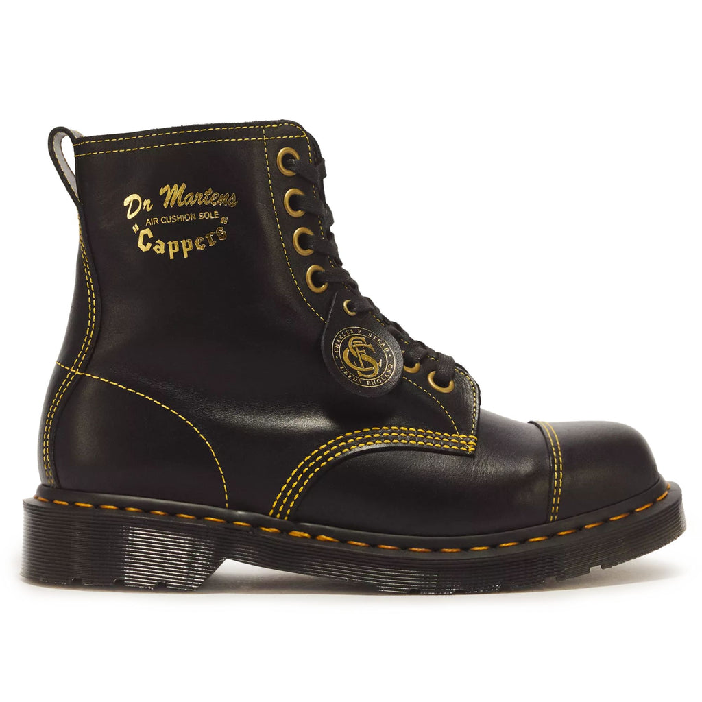 Dr. Martens Made In England 1460 Cappers Classic Calf Leather Lace Up Boots - Black