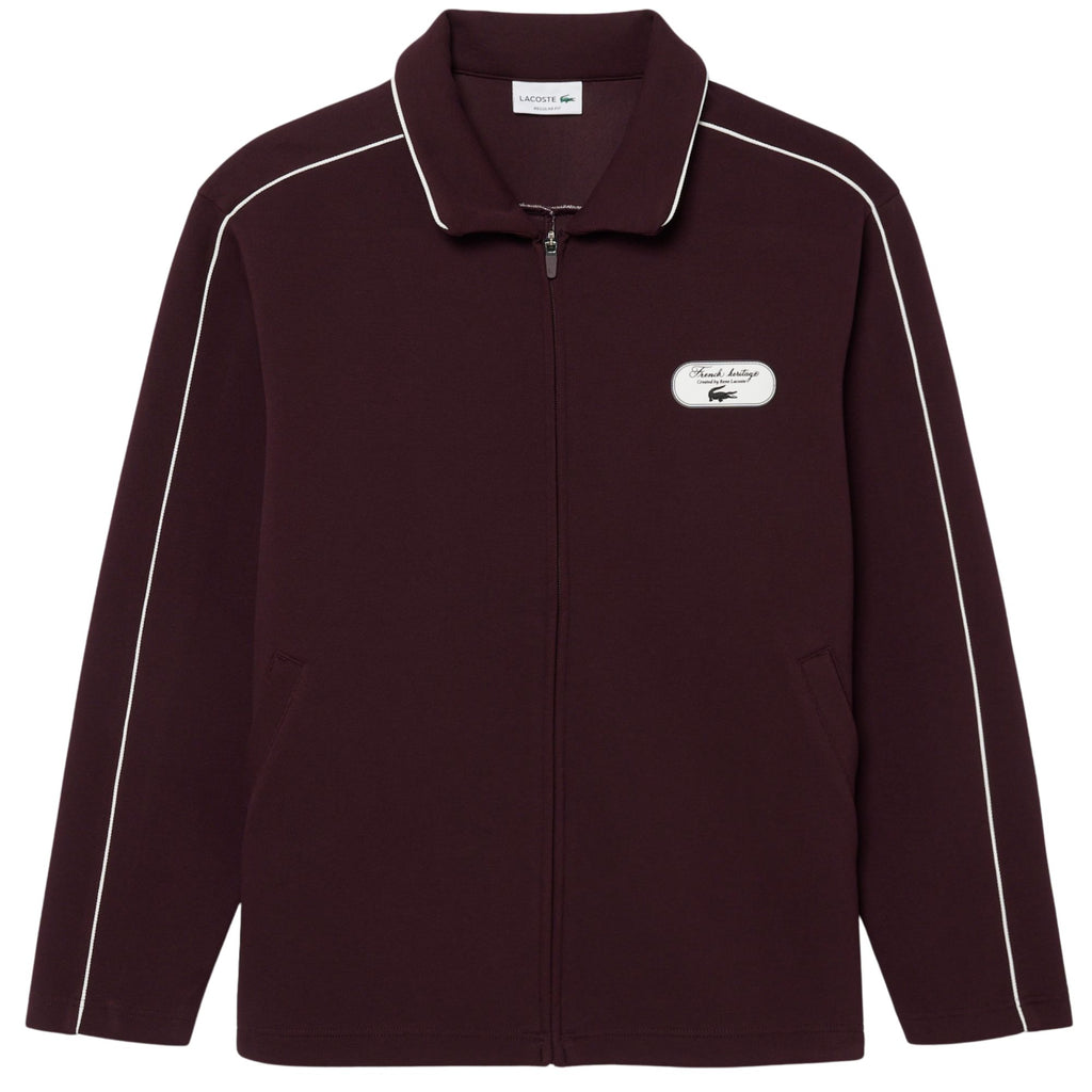 Lacoste Tennis Heritage Zipped Badge Accent Sweatshirt - Merlot