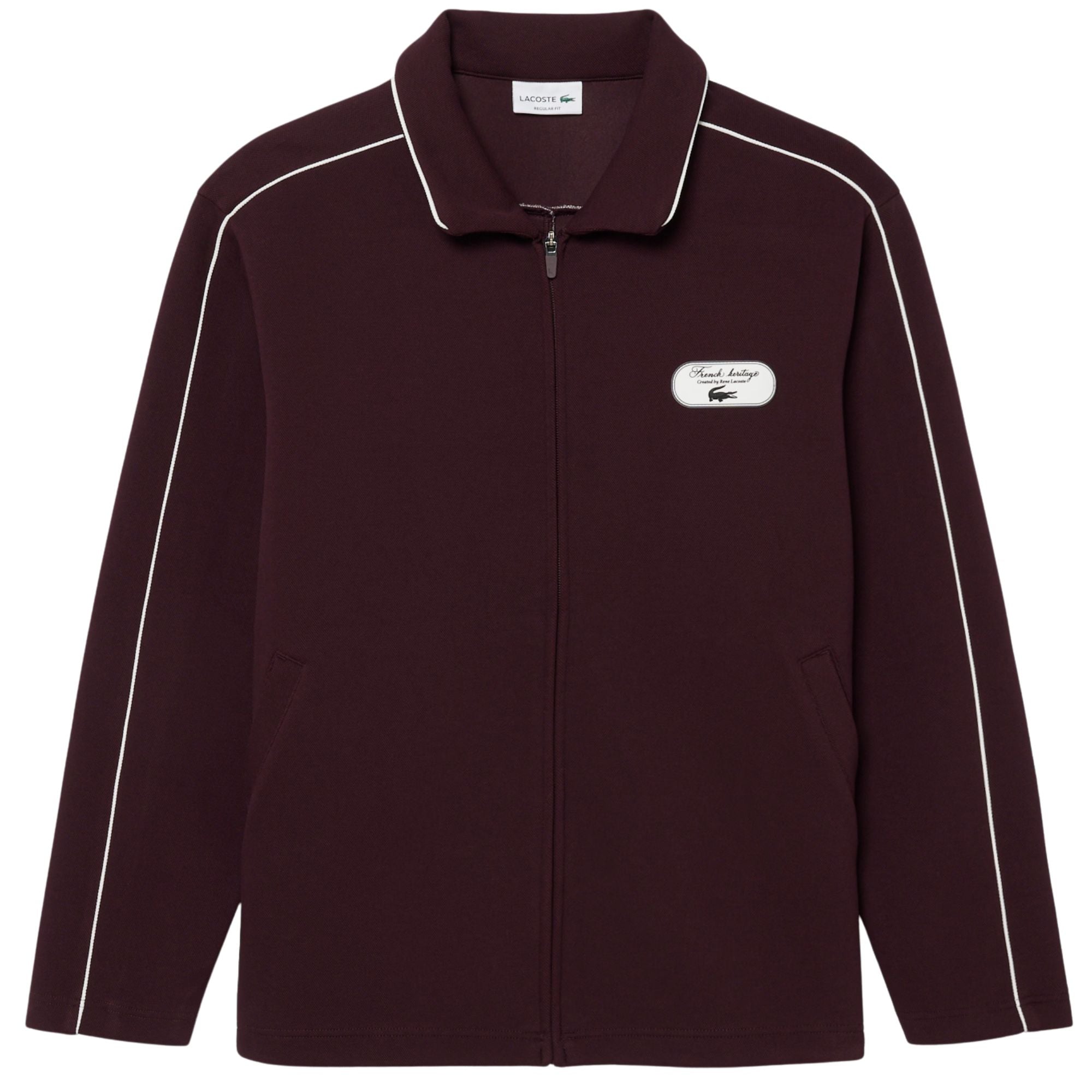 Lacoste Tennis Heritage Zipped Badge Accent Sweatshirt - Merlot