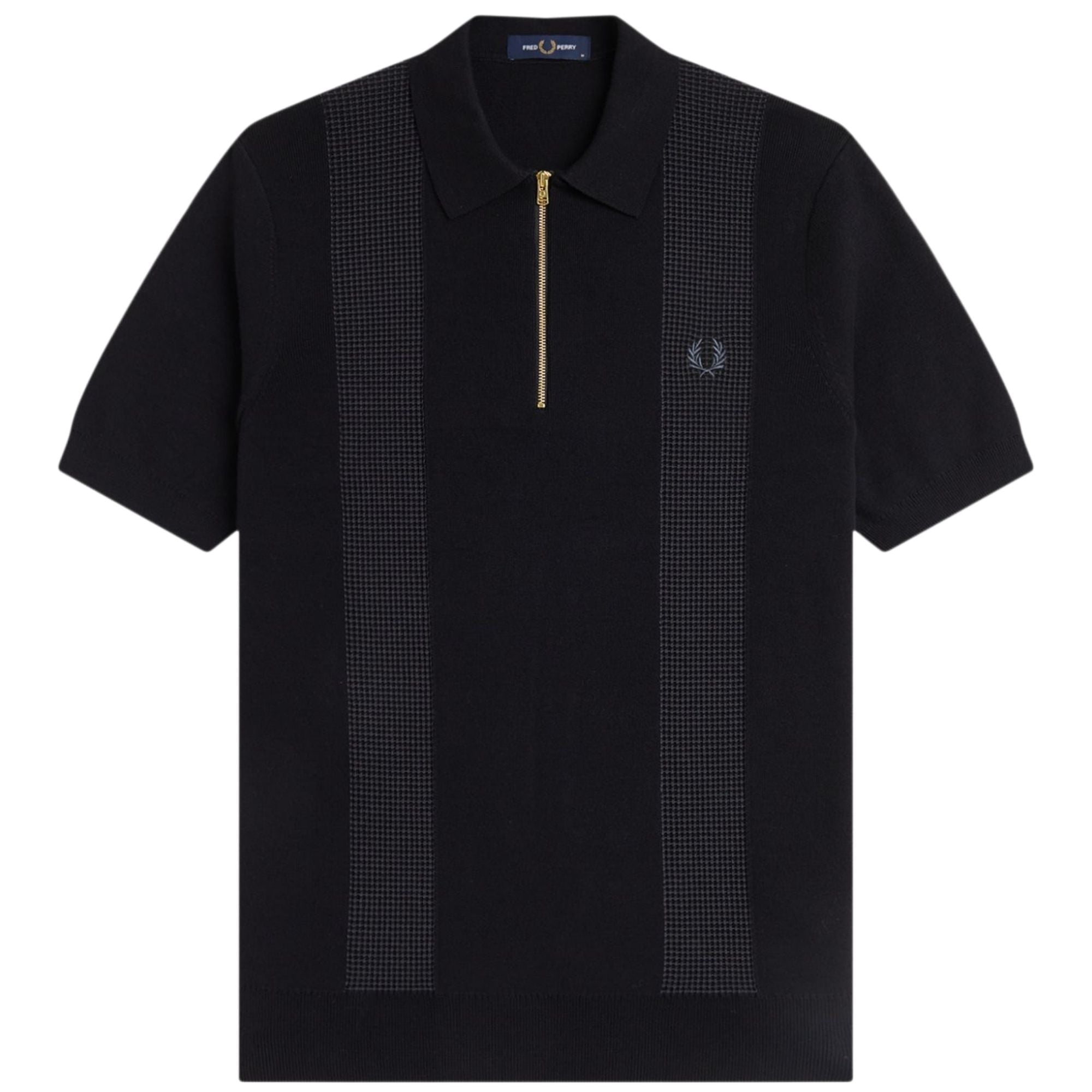 トップス FRED PERRY PLEATED BACK WOVEN SHIRT Fred Perry Panel Detail Knitted Shirt - Black 2310-102 – Stuarts