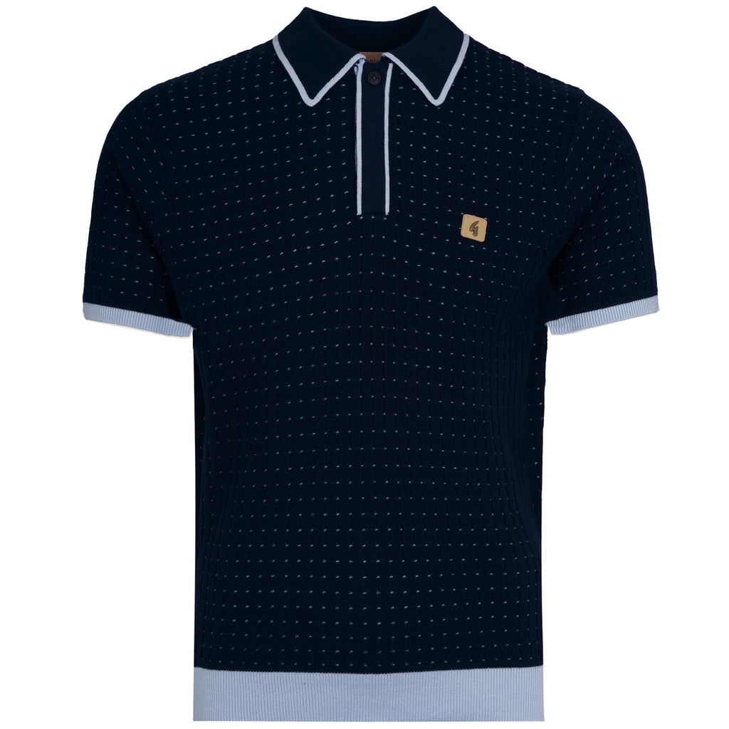 Gabicci Vintage Osbourne Knit Polo - Navy