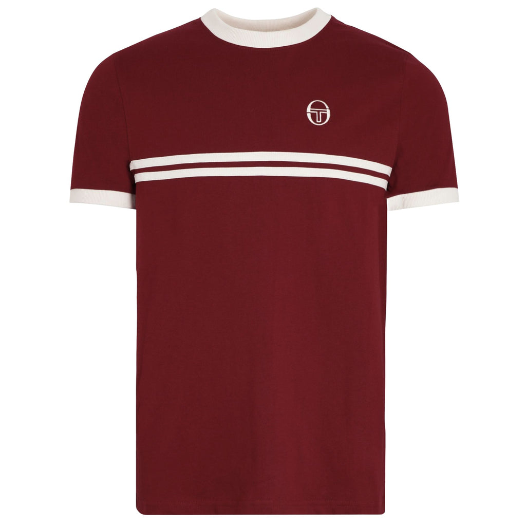 Sergio Tacchini x Stuarts Supermac T-Shirt - Merlot/Buttercream