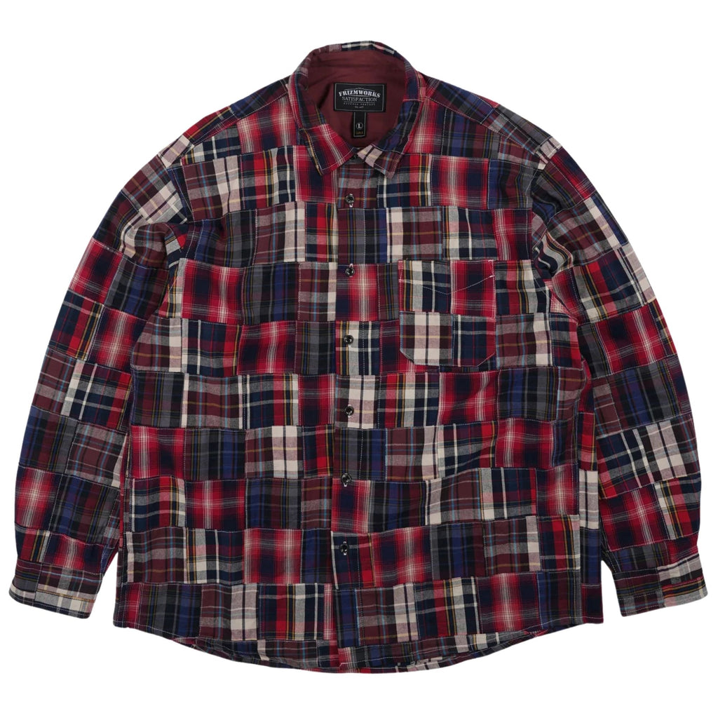 FrizmWORKS Madras Patchwork Relaxed Shirt - Wine