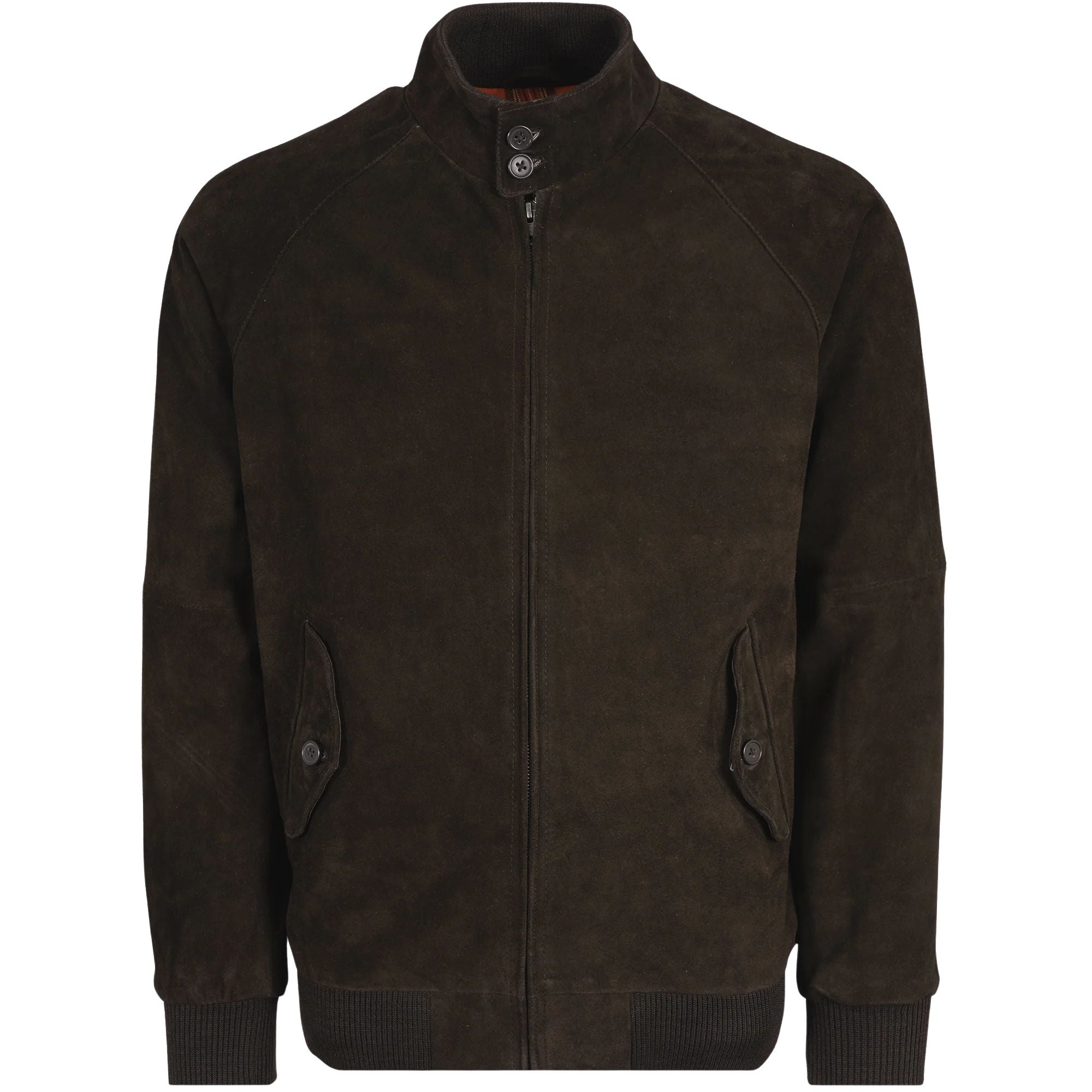 Suede Harrington Jacket - Brown
