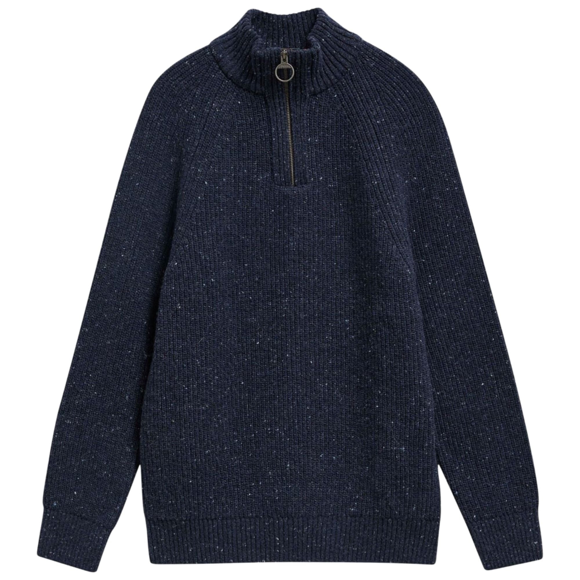 Barbour Fleck Half Zip - Navy