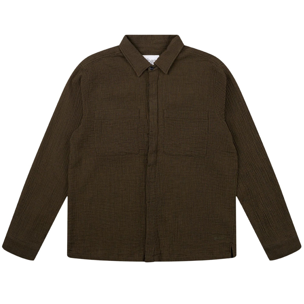 Albam Islington Check Pocket Shirt - Dark Khaki