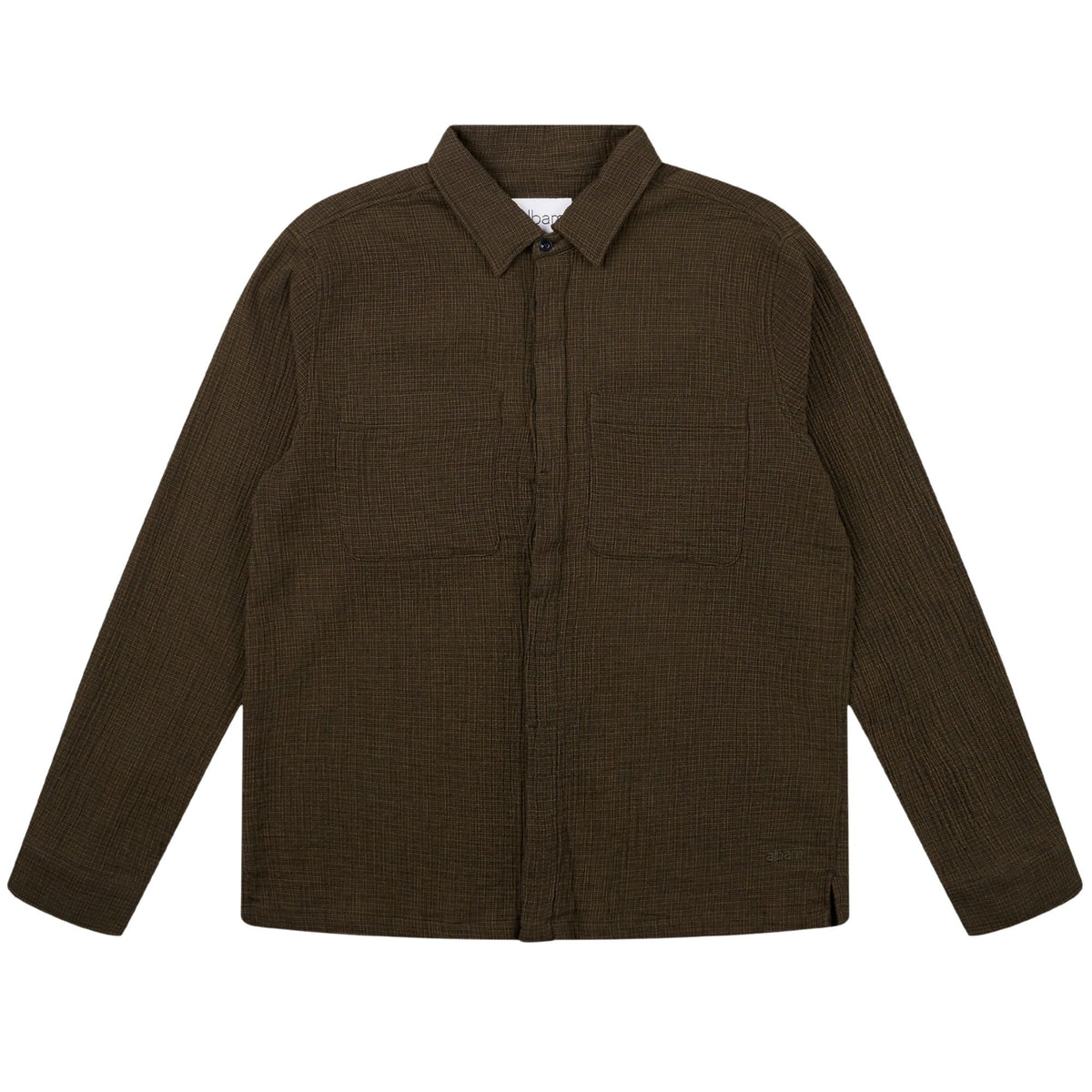Albam Islington Check Pocket Shirt - Dark Khaki