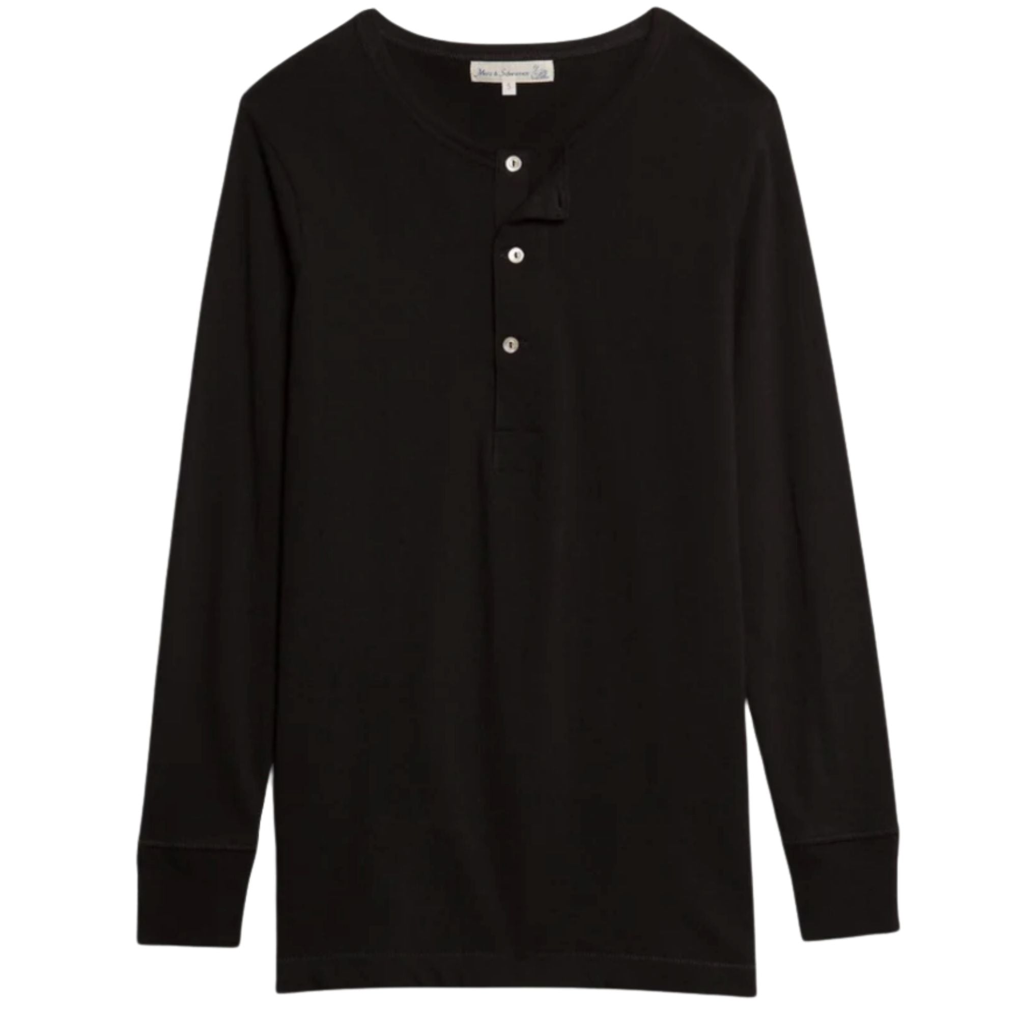 2M06 Vintage Machine Refined Classic Fit Long Sleeve Henley - Deep Black