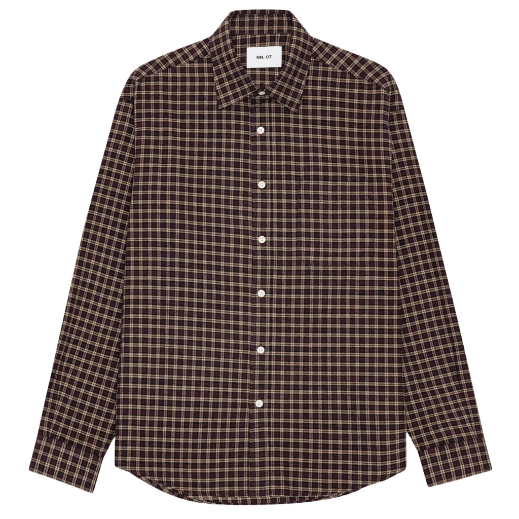 NN07 Deon Shirt - Bordeaux Check
