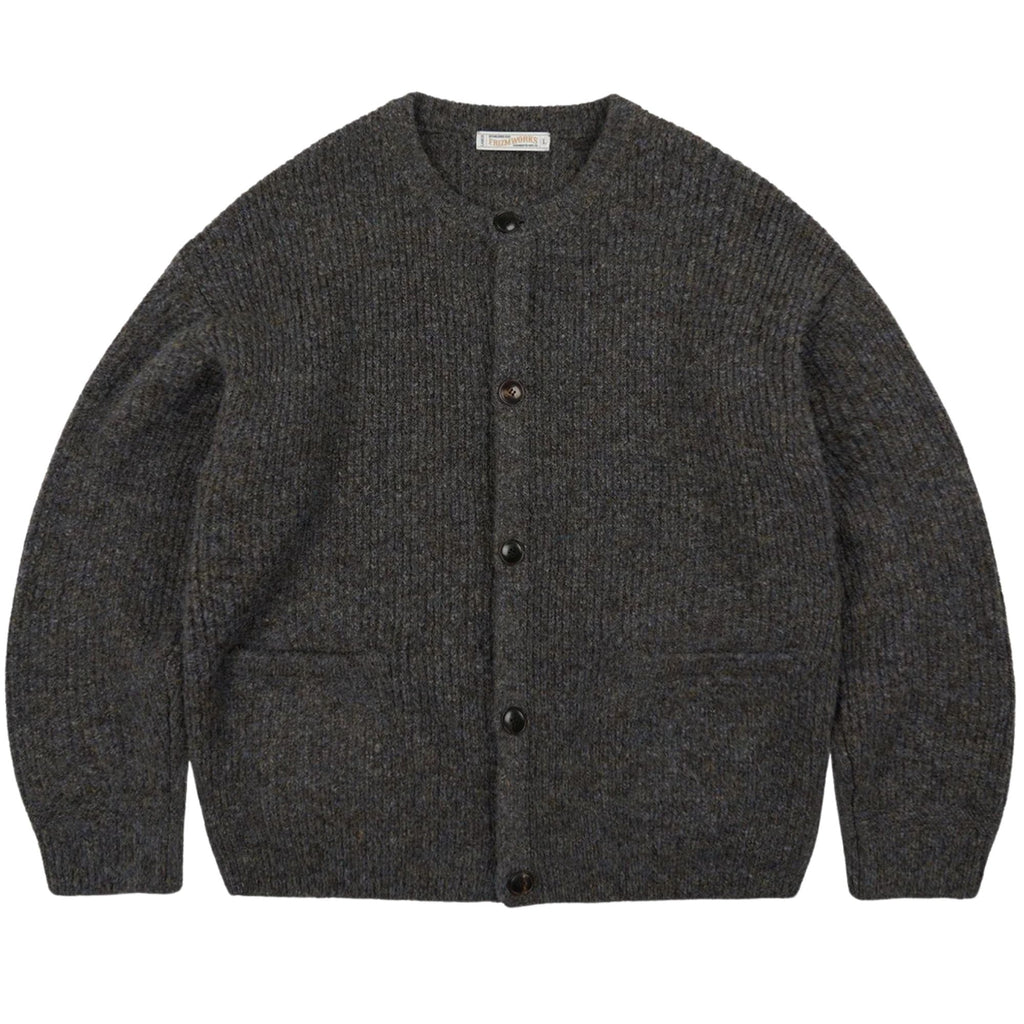 Frizmworks Brushed Wool Round Cardigan - Brown