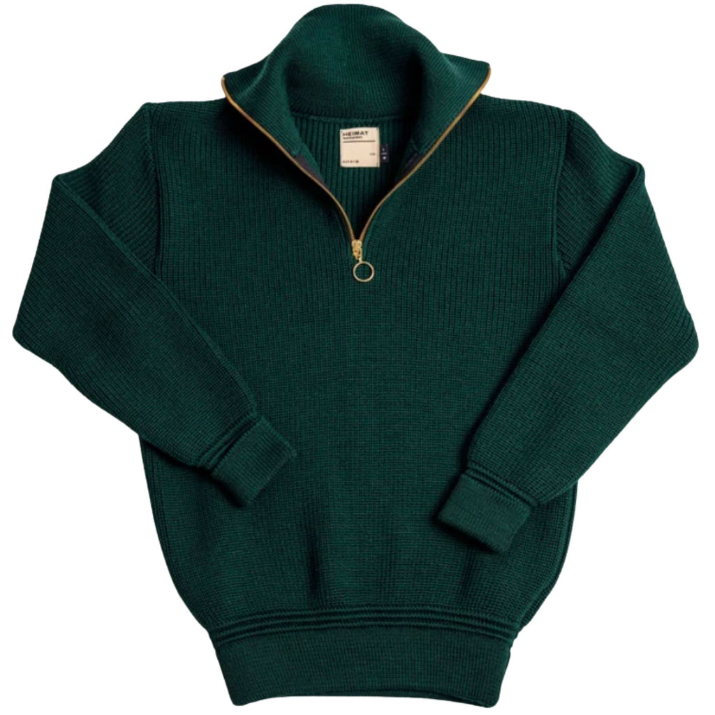 Heimat Virgin Wool Skipper Sweater - Tannen Gruen