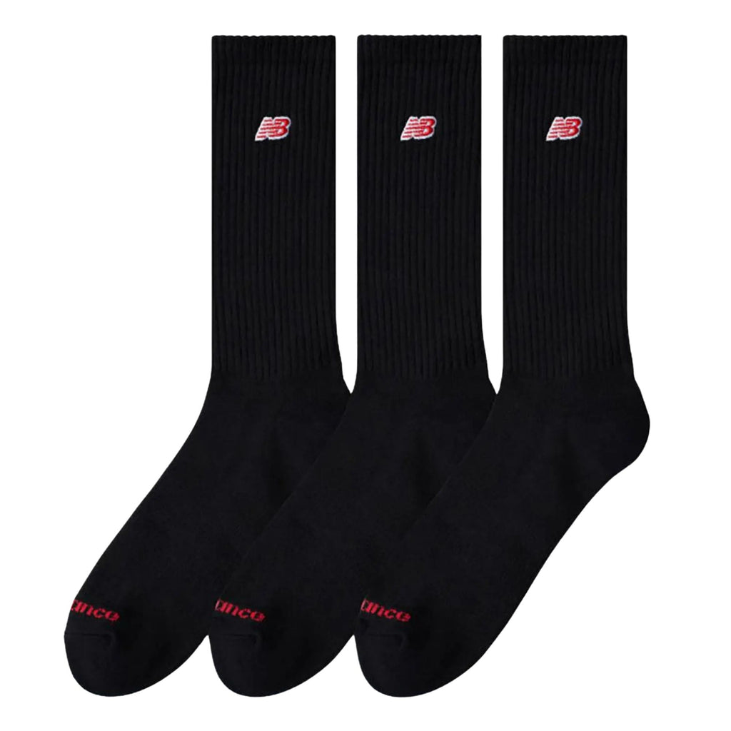 New Balance	Patch Logo Crew Socks 3 Pack - Black