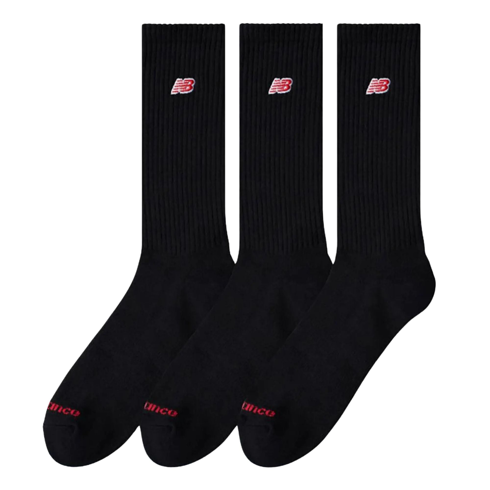 New Balance	Patch Logo Crew Socks 3 Pack - Black