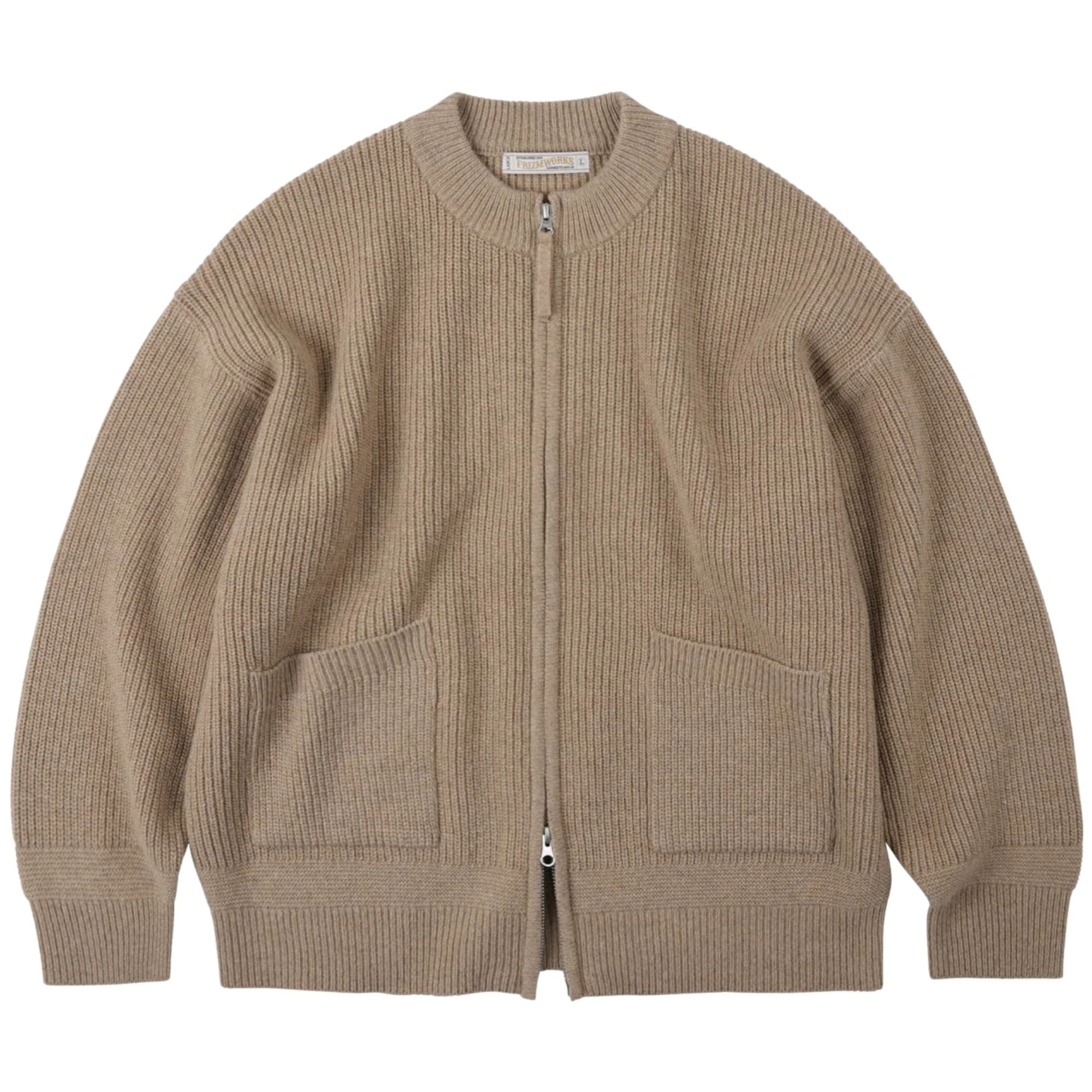 FrizmWORKS Wool Deck Zip Up Cardigan - Oatmeal