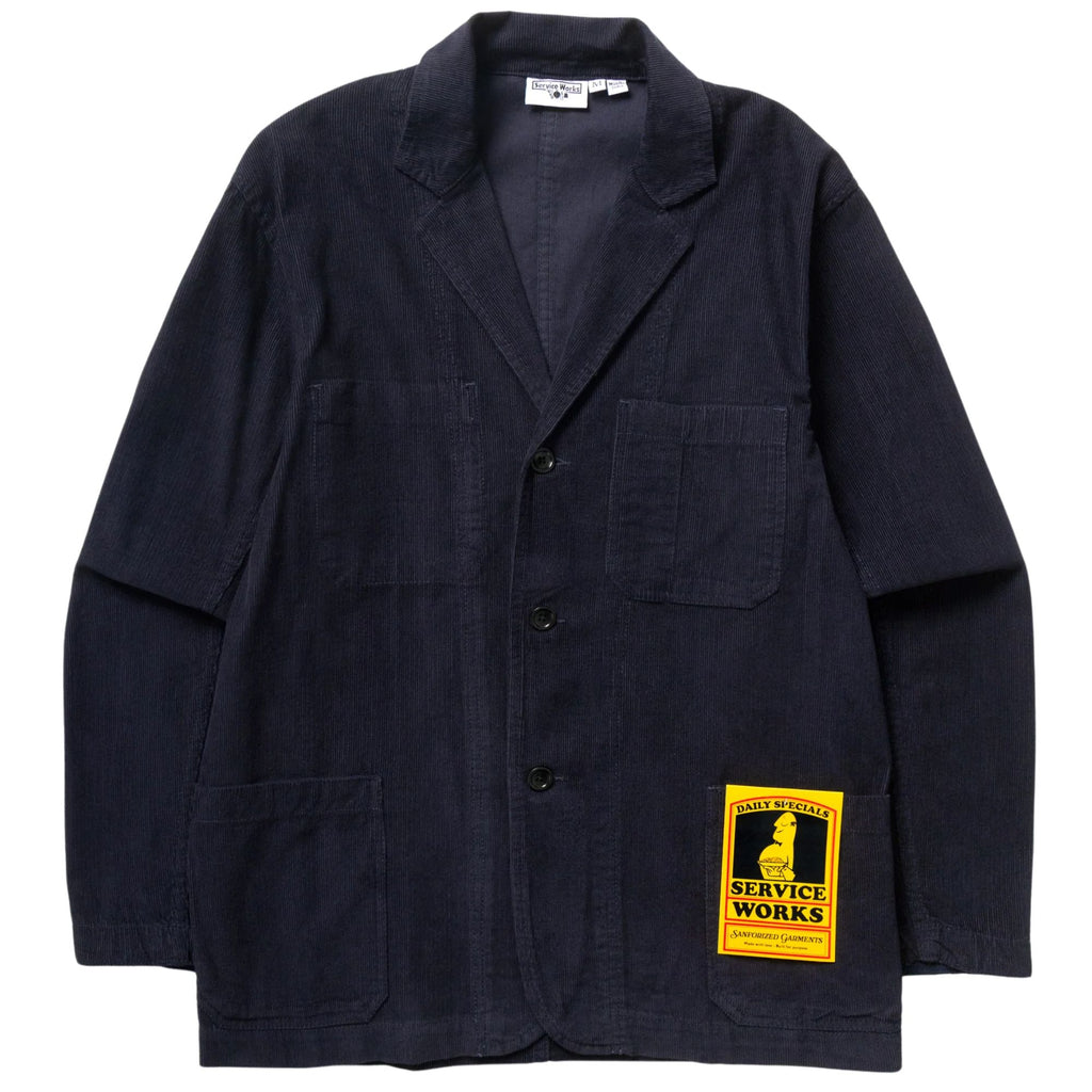 Service Works Fine Cord Server Suit Jacket - Dark Navy