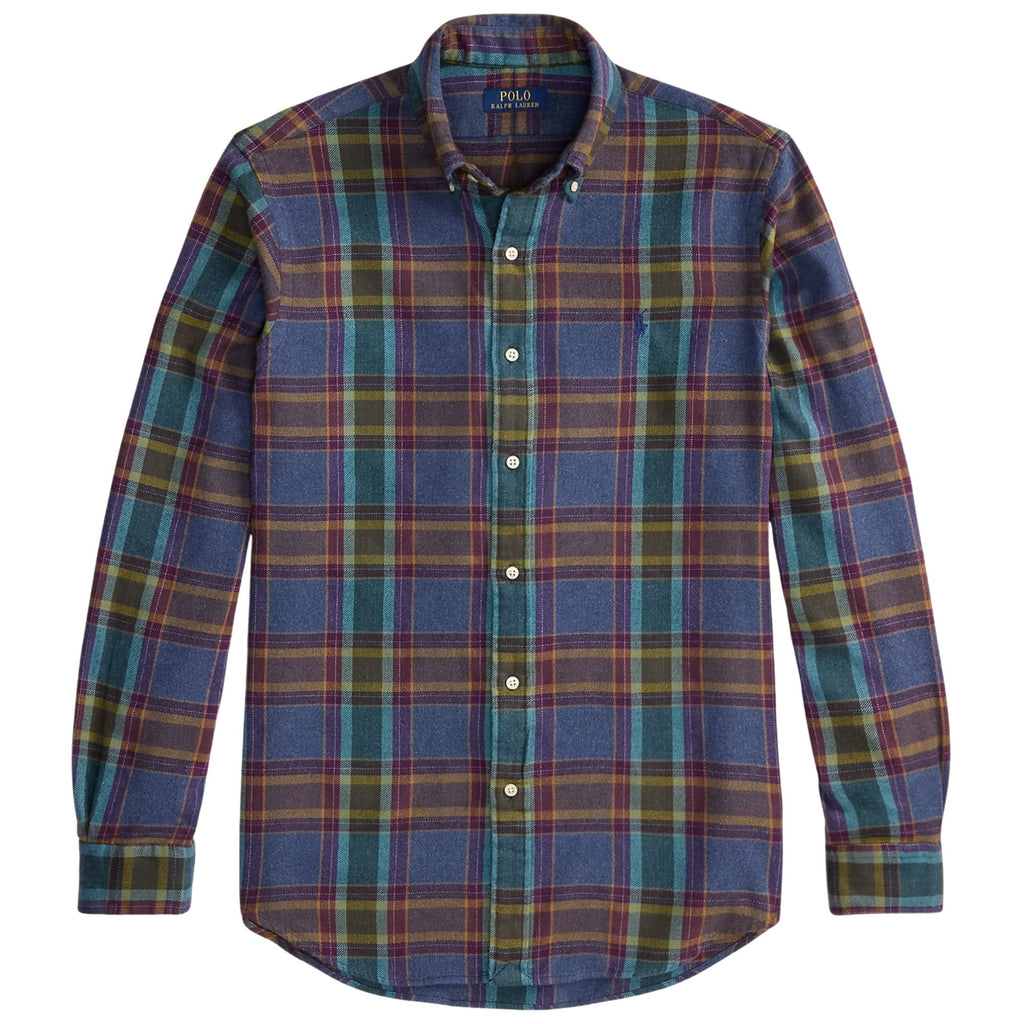 Polo Ralph Lauren Custom Fit Plaid Flannel Shirt - Blue Purple Heather