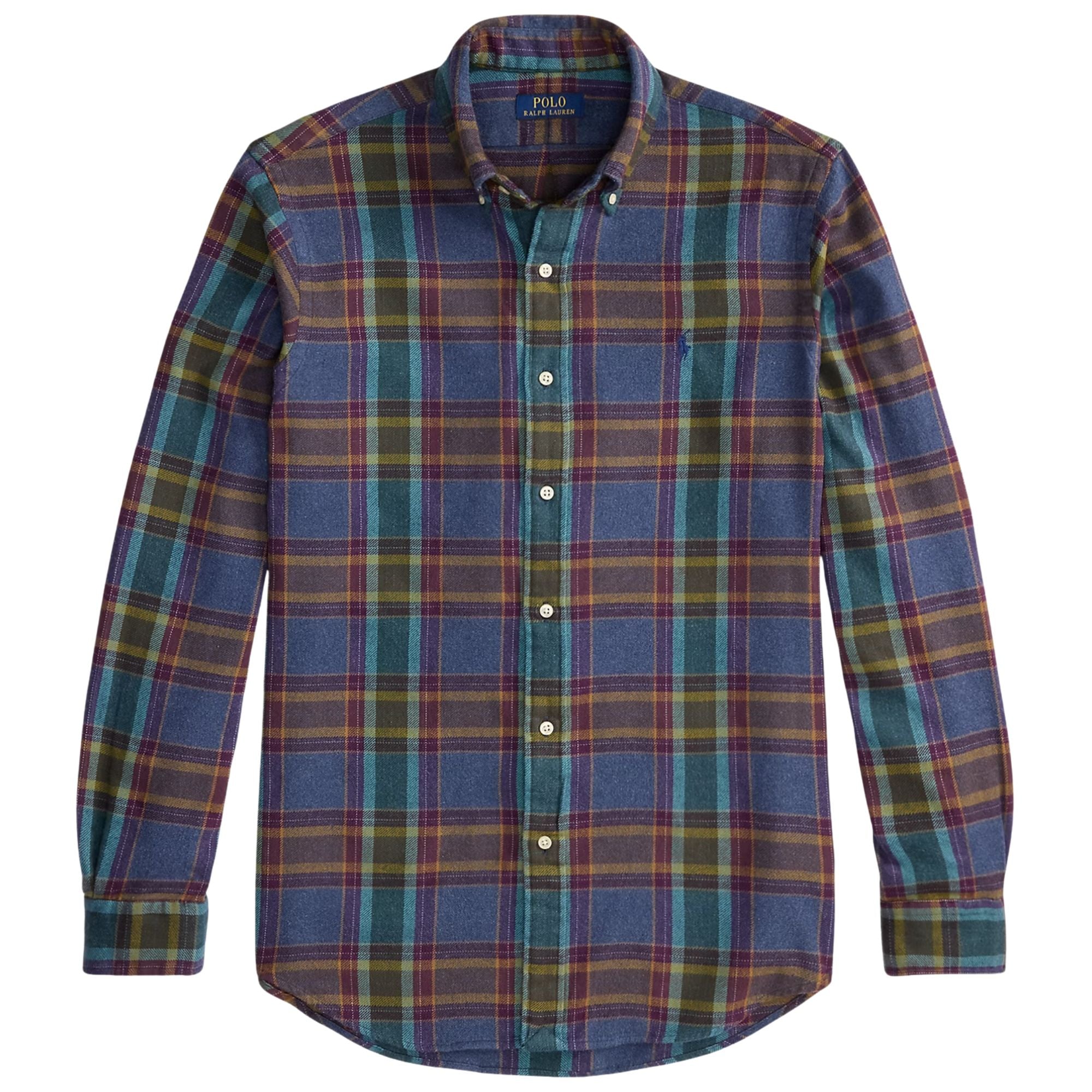 Polo Ralph Lauren Custom Fit Plaid Flannel Shirt - Blue Purple Heather