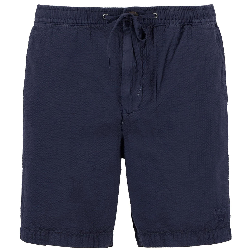 Seersucker Relaxed Shorts - Navy