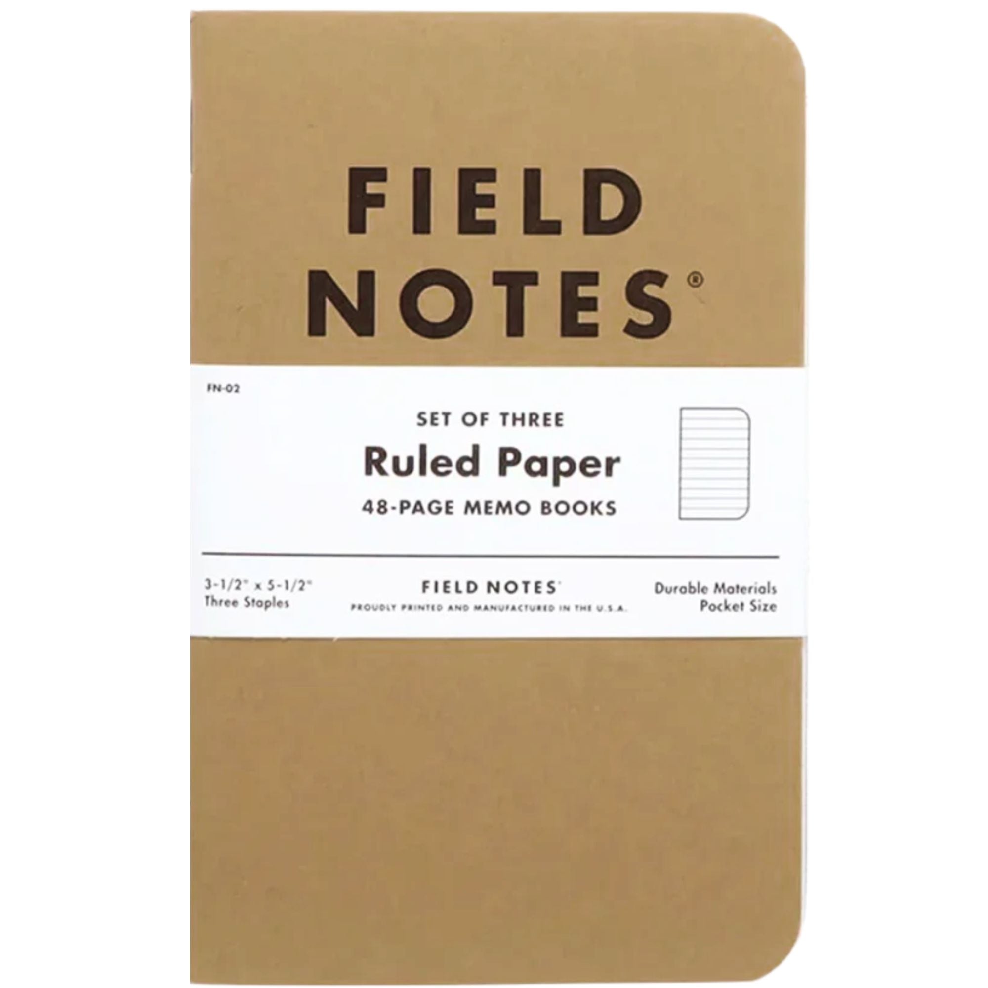 Field Notes 3 Pack original Kraft - Ruled