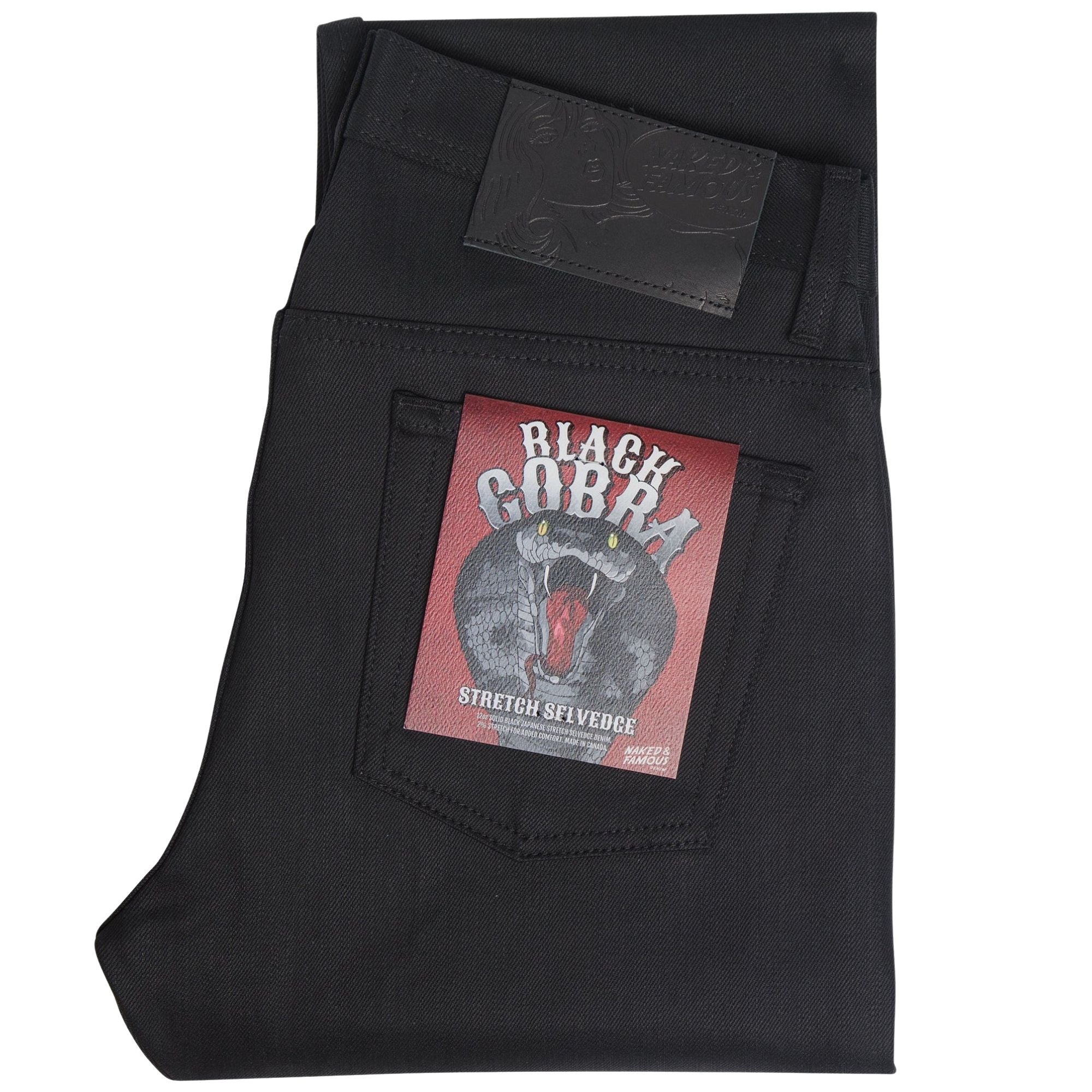 Naked and Famous Denim Weird Guy Cobra Stretch Selvedge - Black