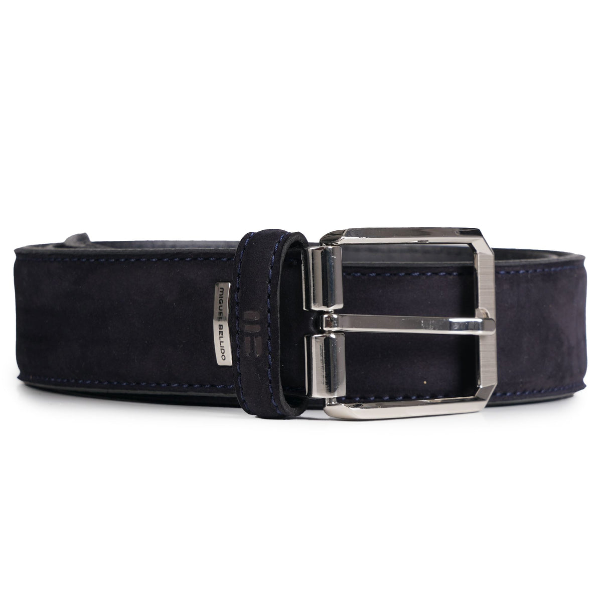 Miguel Bellido Belts Suede Belt - Navy Blue