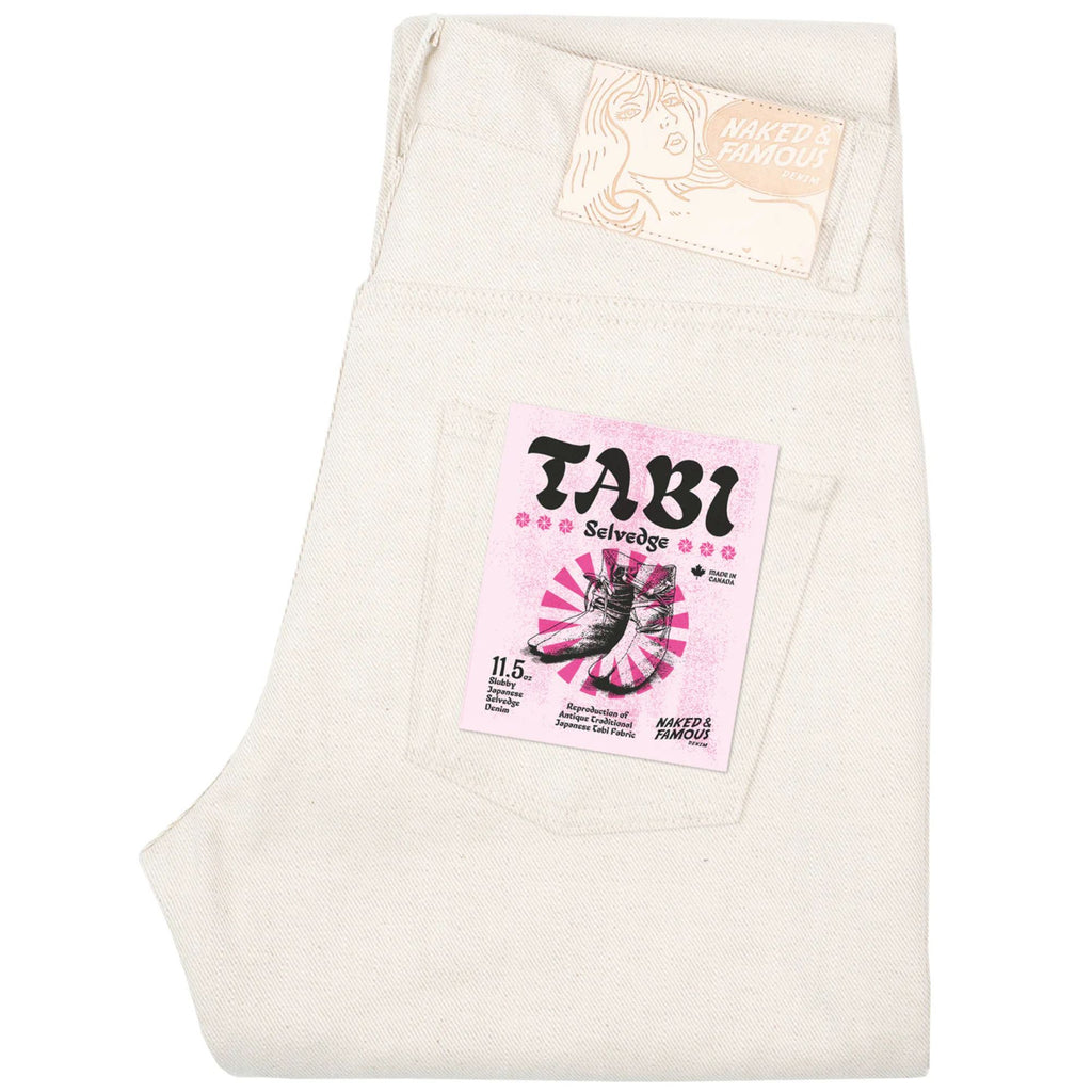 Naked and Famous Denim Easy Guy Tabi Selvedge - Off White