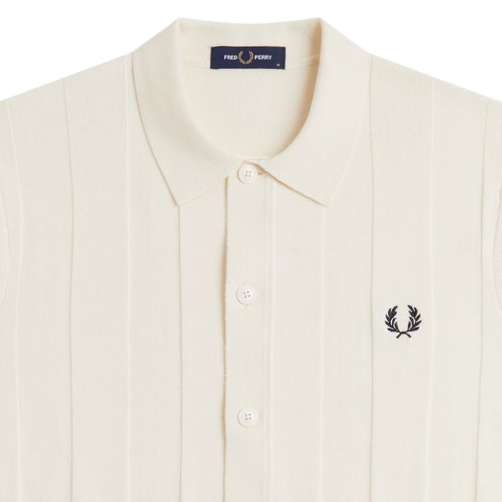 Fred Perry Tonal Vertical Stripe Shirt - Ecru