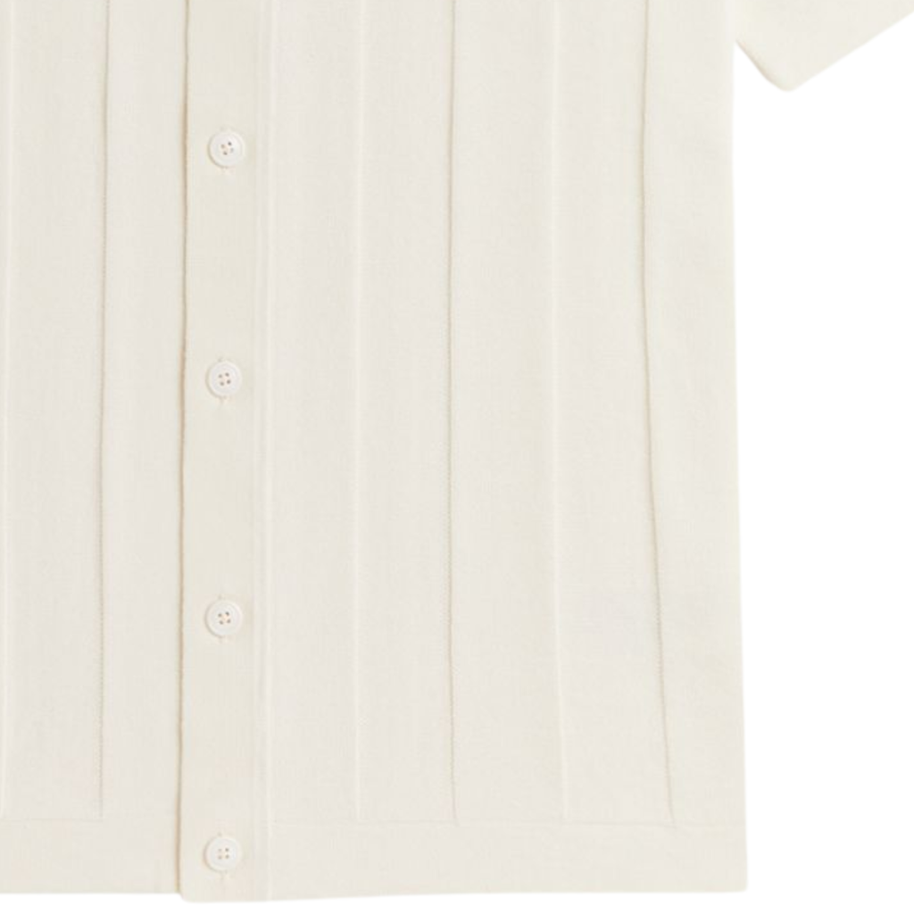 Fred Perry Tonal Vertical Stripe Shirt - Ecru