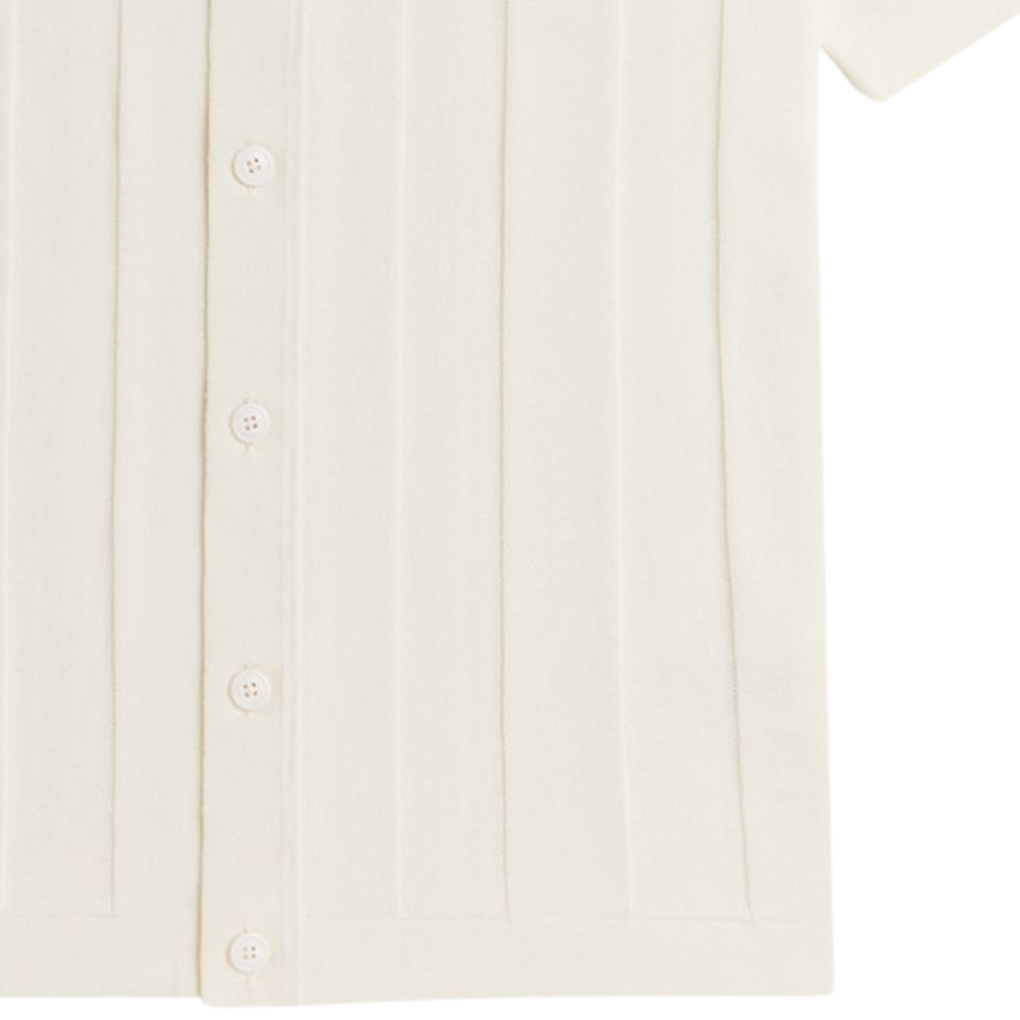 Fred Perry Tonal Vertical Stripe Shirt - Ecru