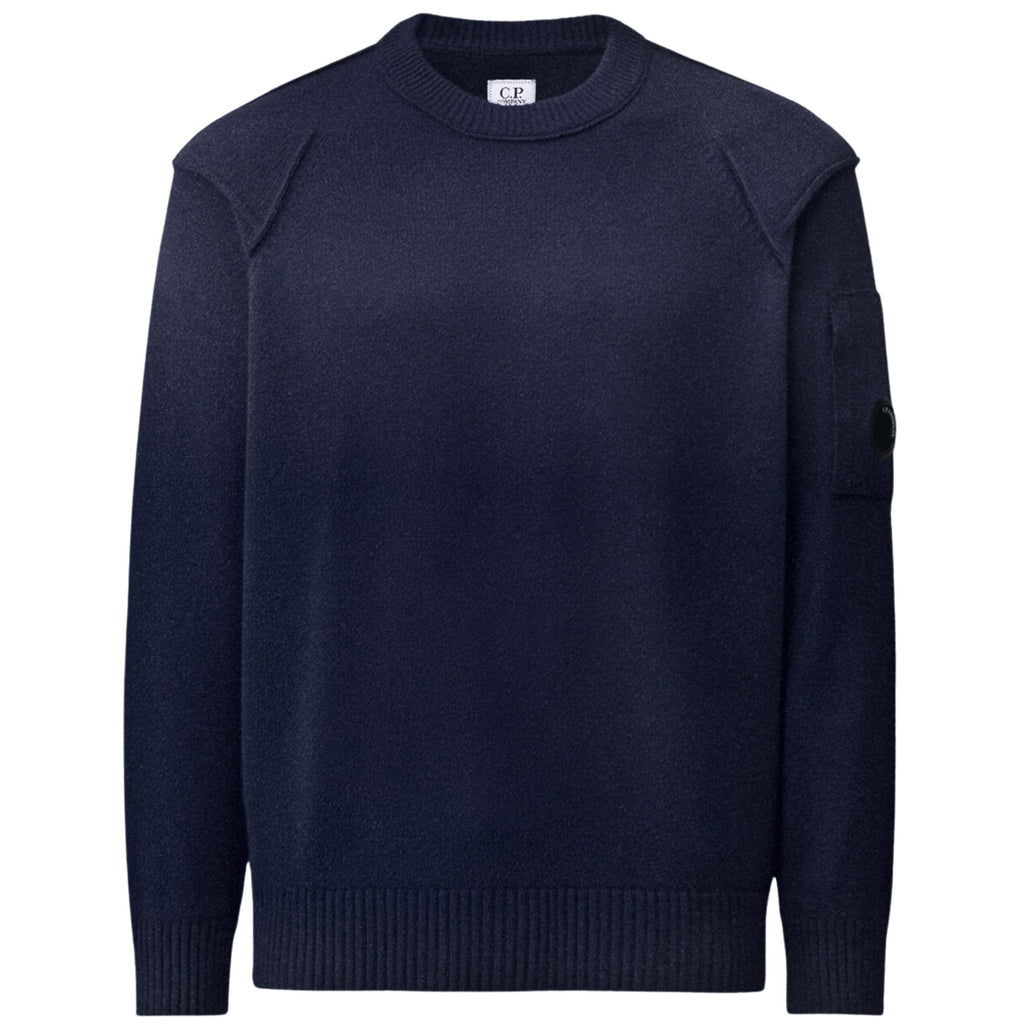 C.P Company Lambswool Lens Crewneck Sweater - Total Eclipse