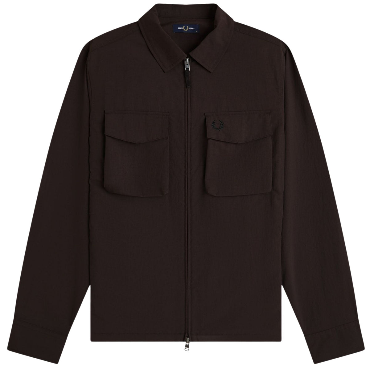 Fred Perry Ripstop Pocket Overshirt - Rich Brown