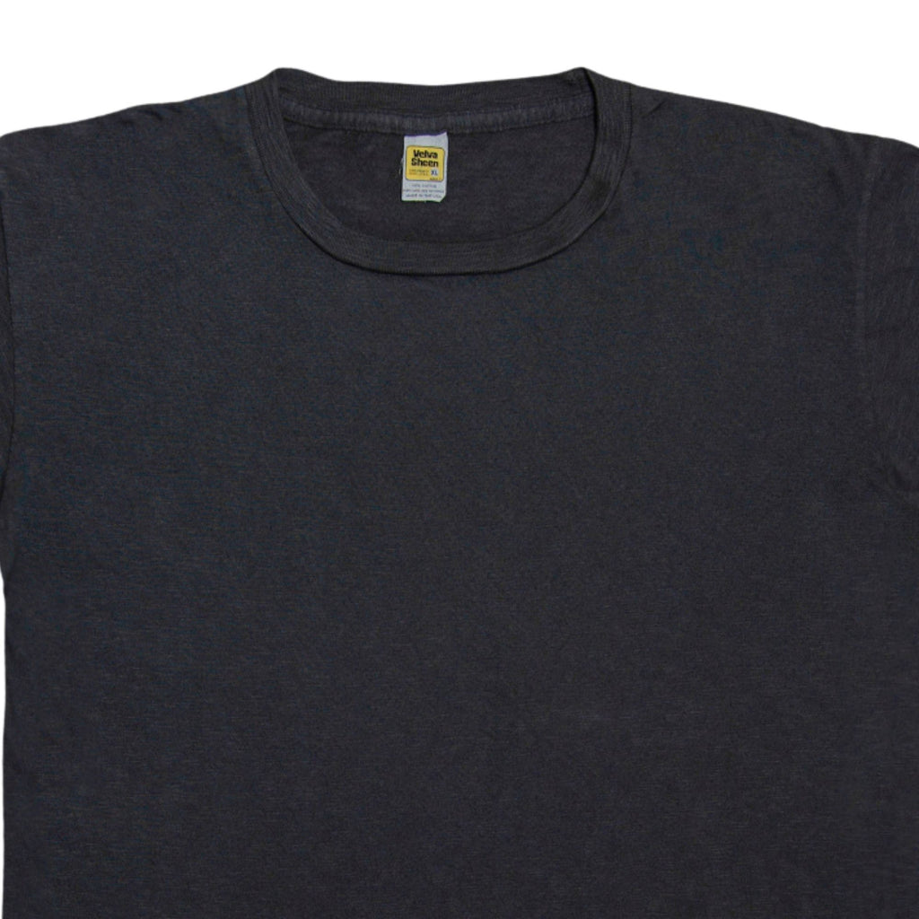 Velva Sheen Rolled Short Sleeve Crew Neck T-Shirt - Black