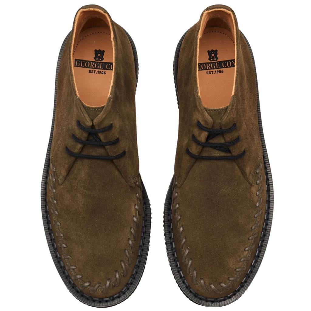 George Cox Dulley Chukka Shoes - Dark Green Suede