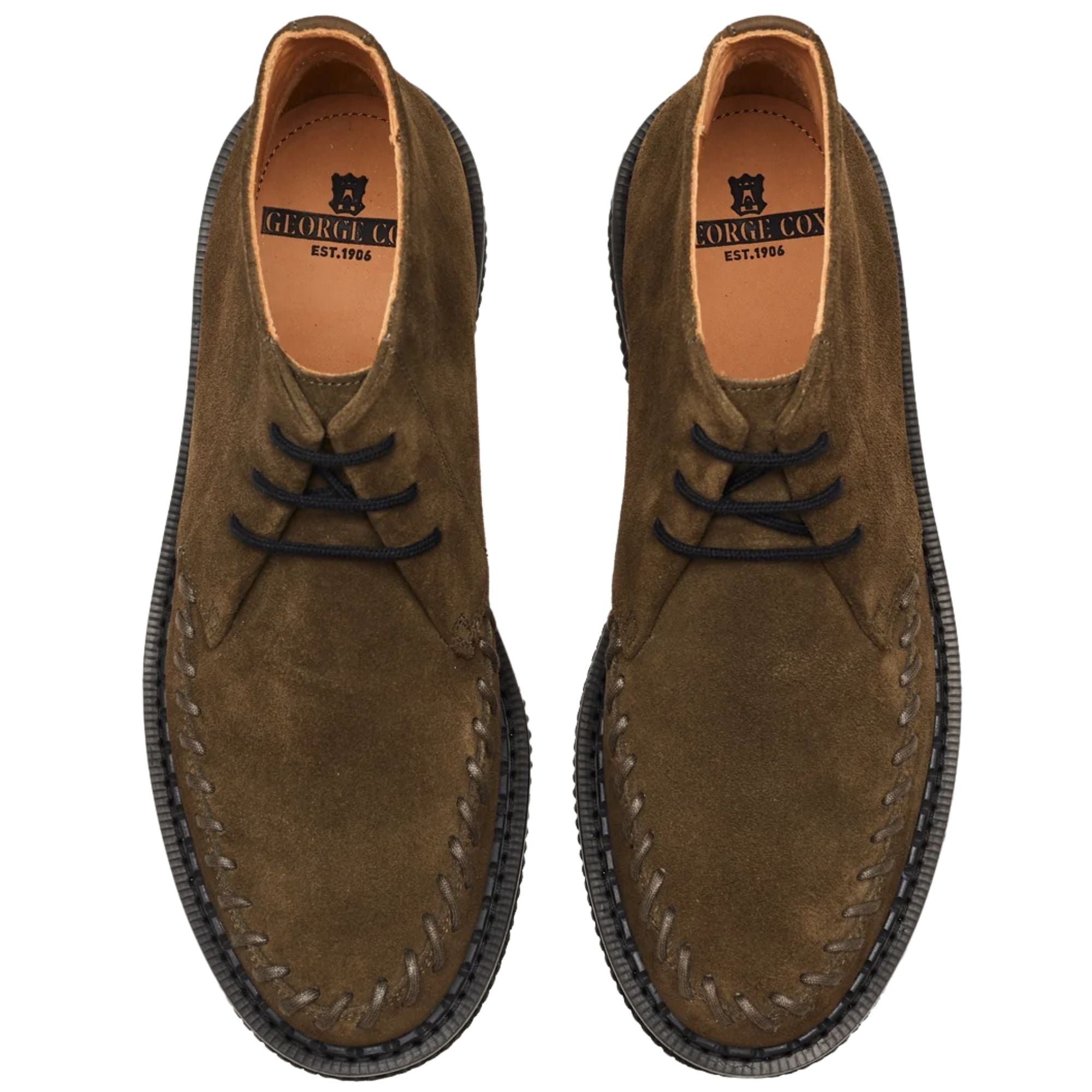 George Cox Dulley Chukka Shoes - Dark Green Suede