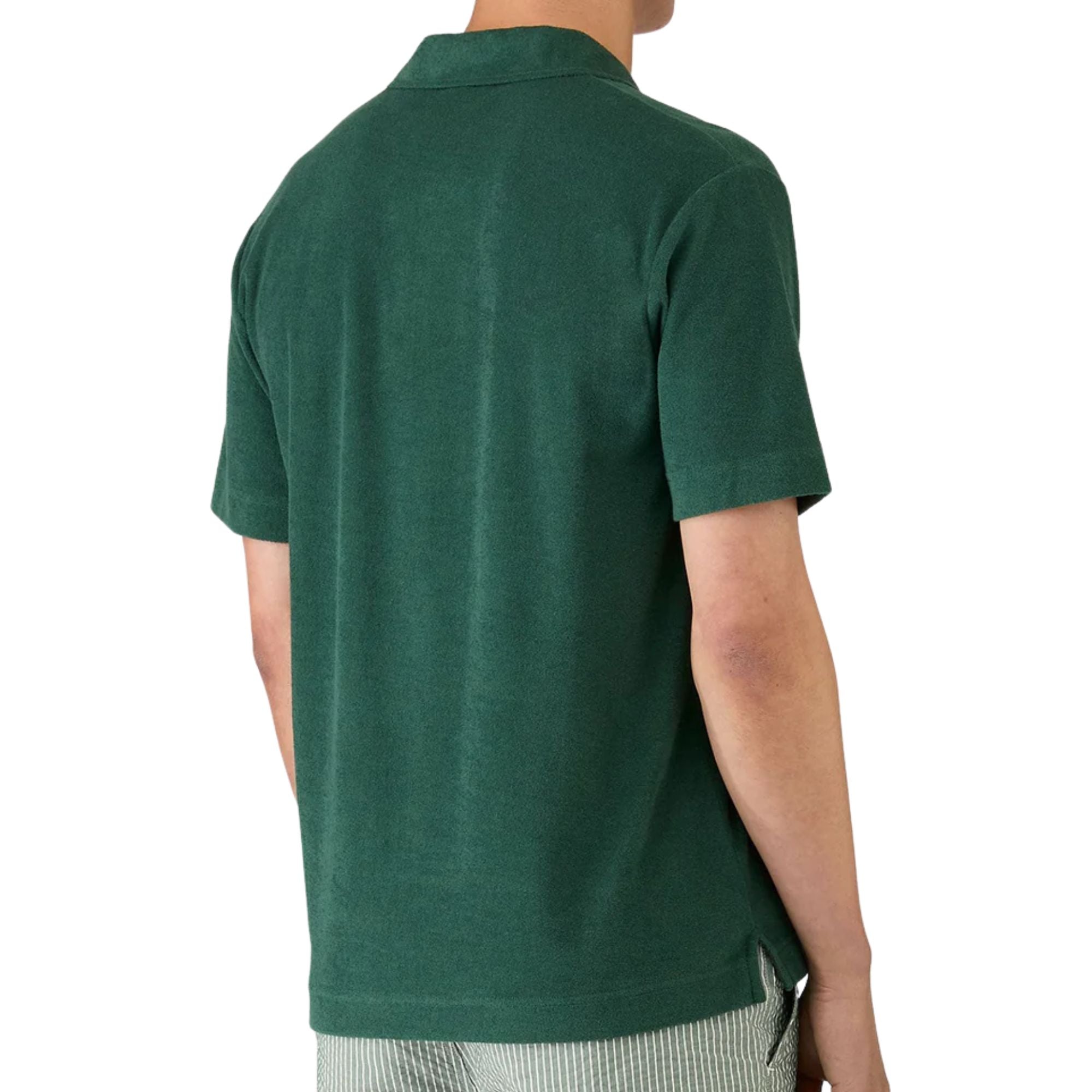 Sunspel Towelling Polo Shirt - Forest