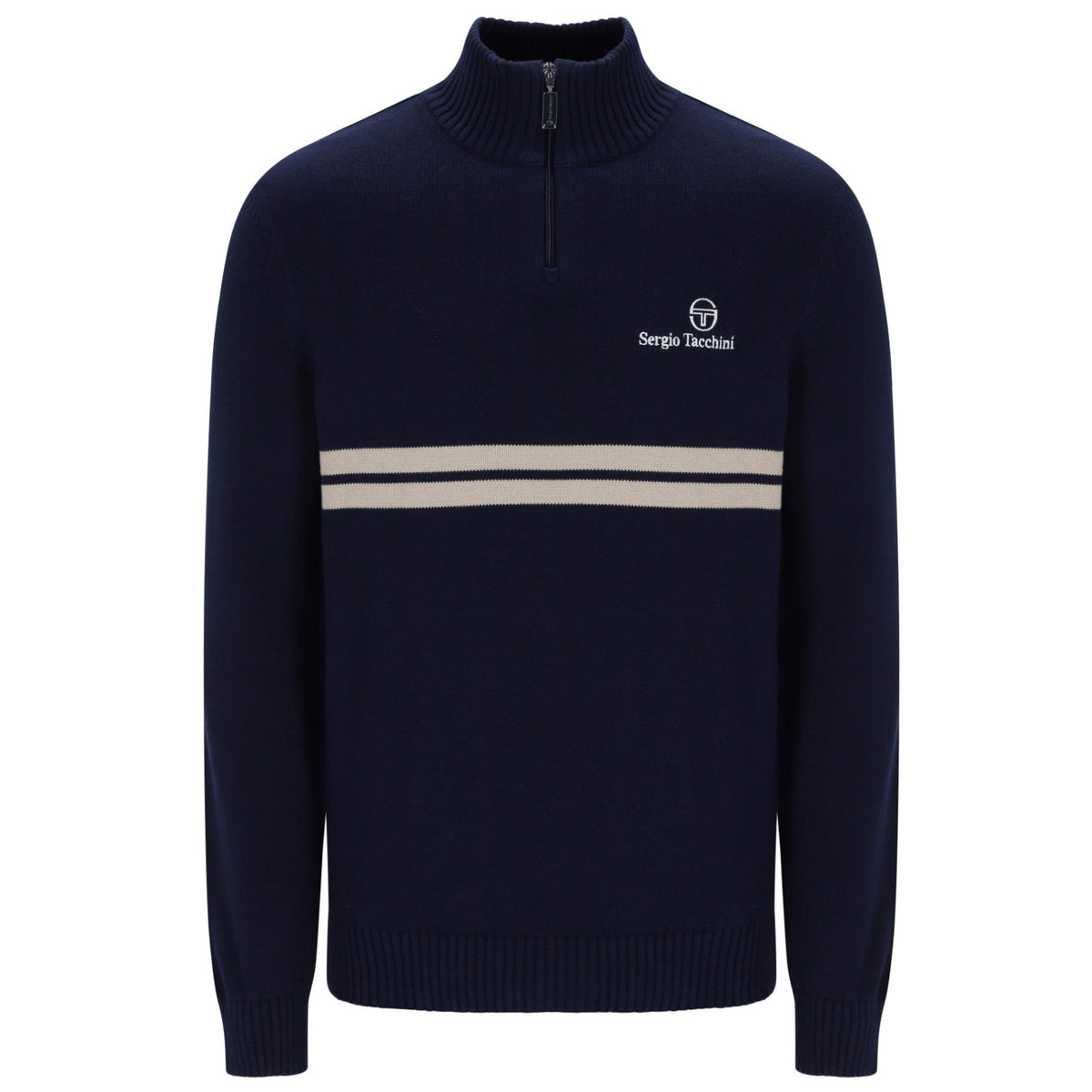 Sergio Tacchini New Dallas 1/4 Zip Knitted Top - Maritime Dallas/Peyote